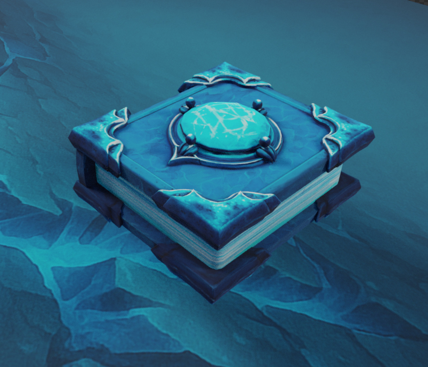 Lowpoly Stylized Ice Magic Spellbook Animated and GameReady Low-poly 3D model_6