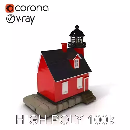 Red Lighthouse Scene Model Pack