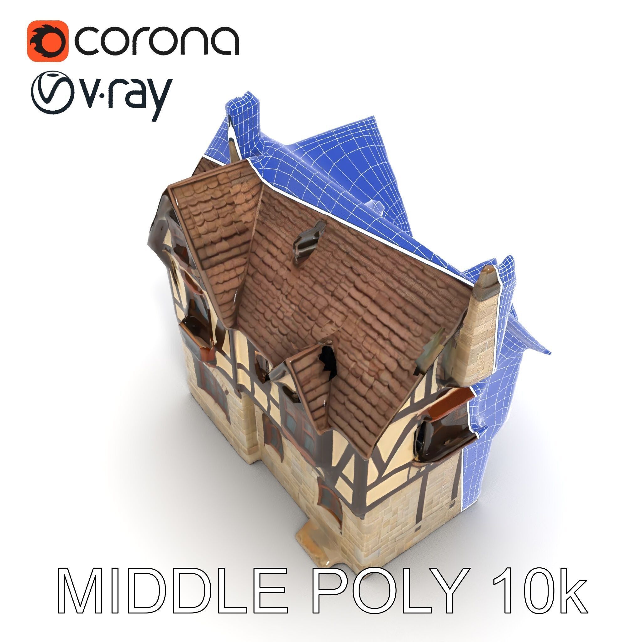 Vintage Tudor House D Model Pack Low-poly 3D model_32