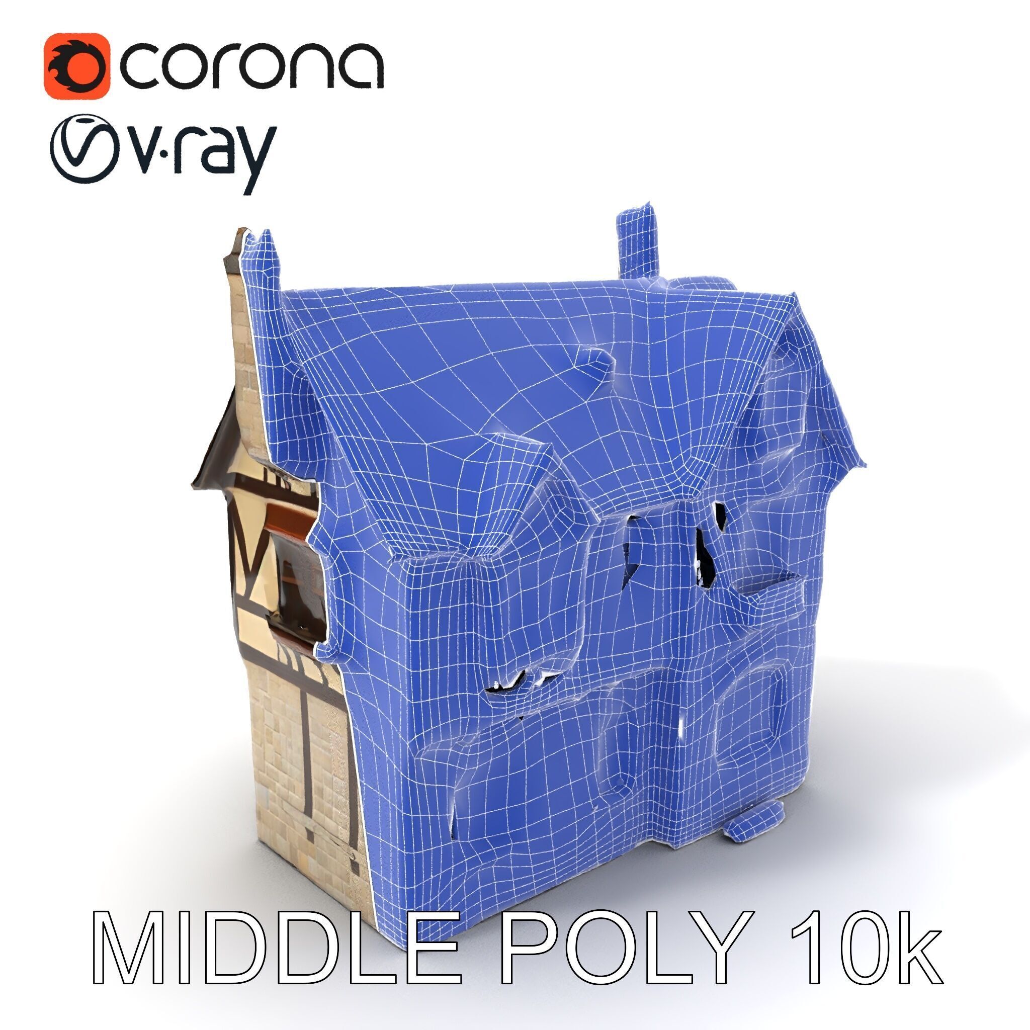 Vintage Tudor House D Model Pack Low-poly 3D model_30