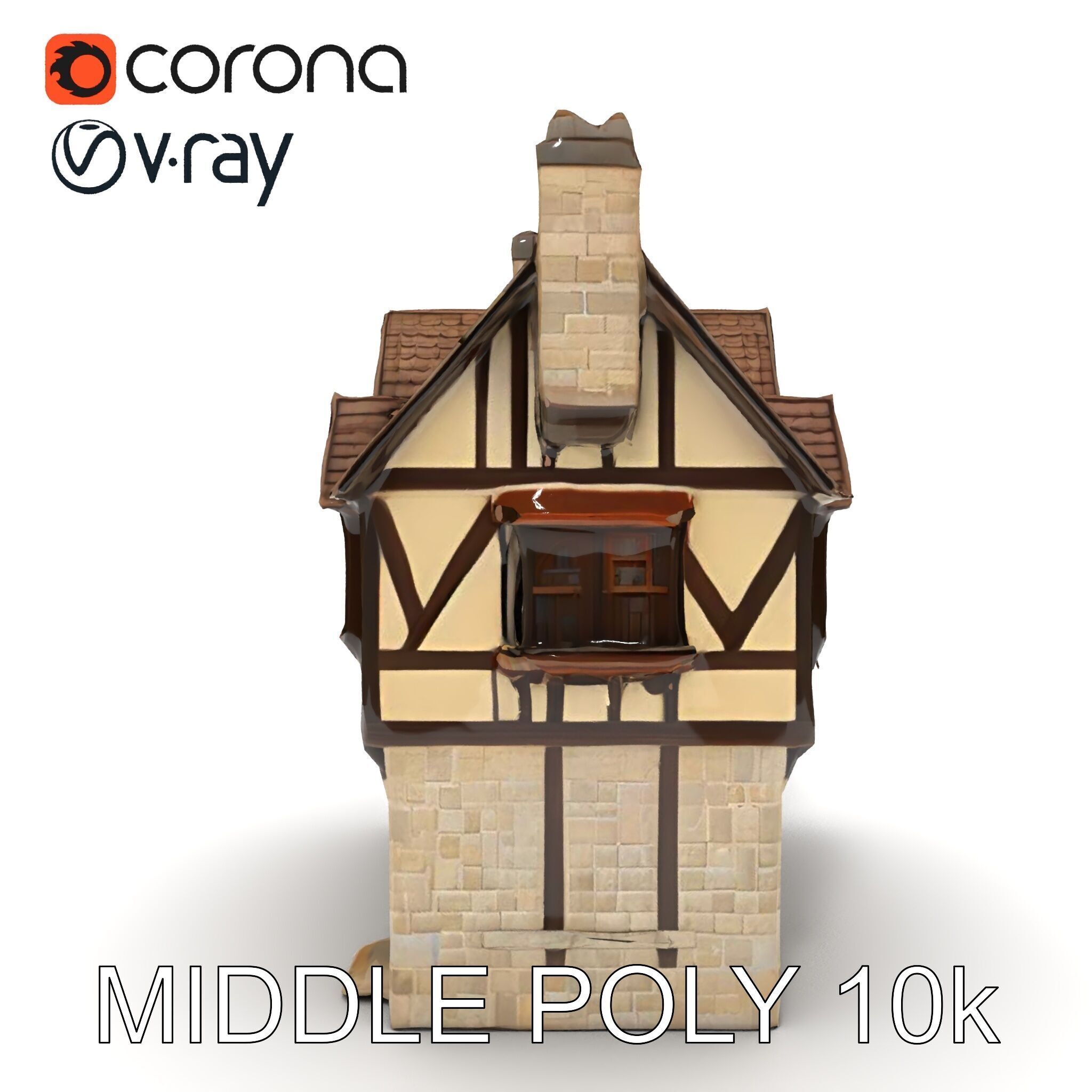 Vintage Tudor House D Model Pack Low-poly 3D model_13
