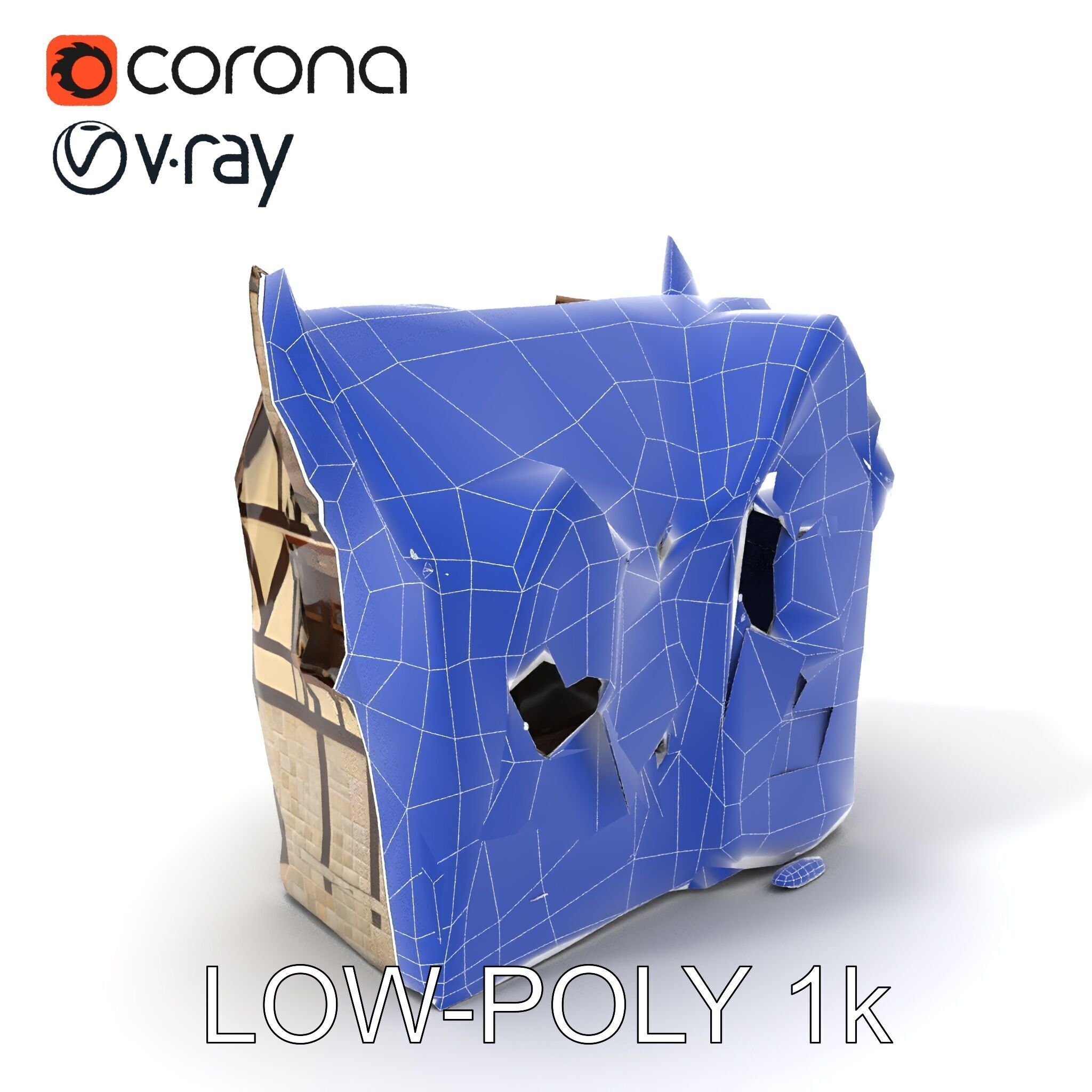 Vintage Tudor House D Model Pack Low-poly 3D model_11