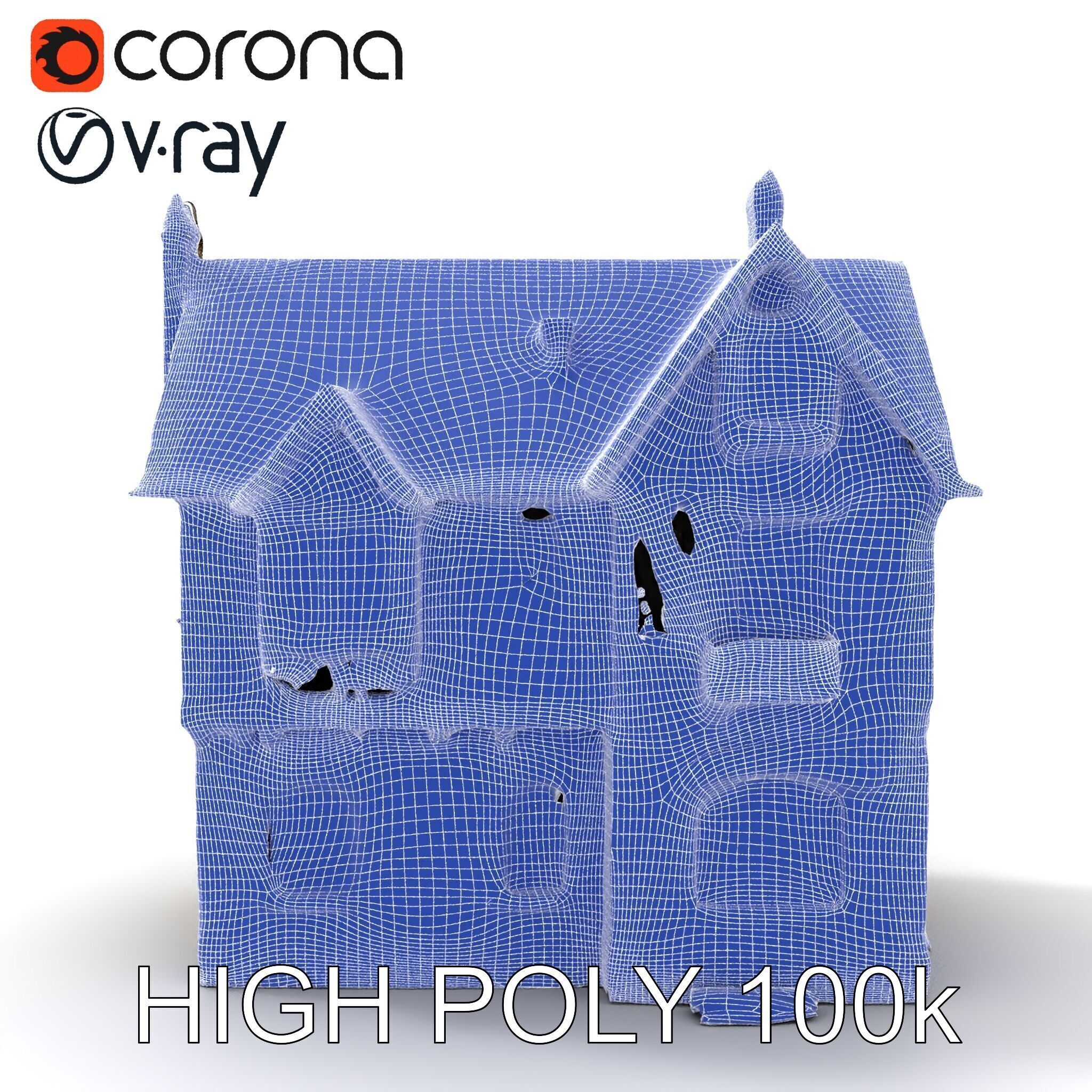 Vintage Tudor House D Model Pack Low-poly 3D model_29