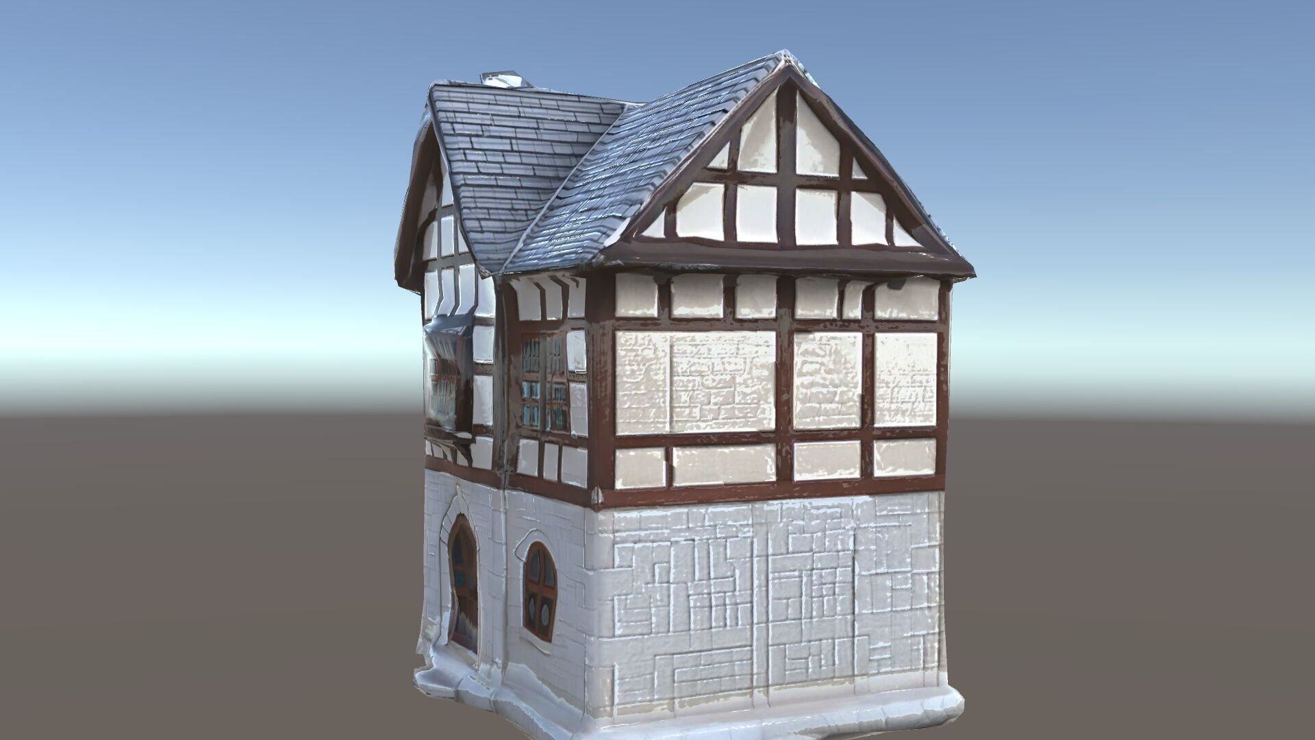 Medieval HalfTimbered House Model Pack for Realistic Rendering Low-poly 3D model_33