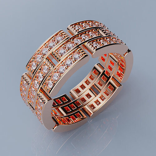 Rings Maillon Panthere All Sizes Collection Version1 3D print model