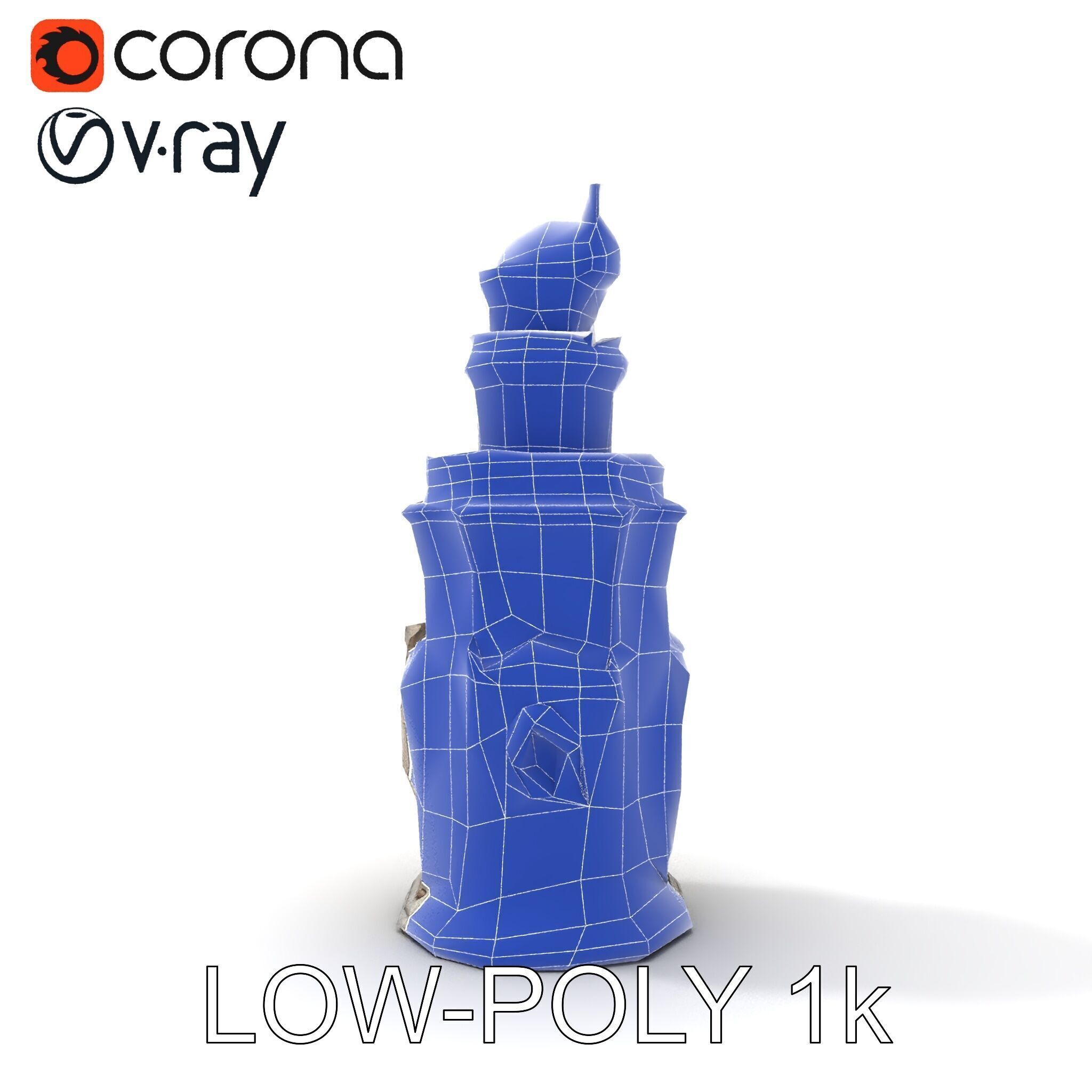 Ornate Architectural Tower Model Pack Low-poly 3D model_15