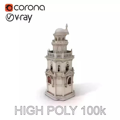 Ornate Architectural Tower Model Pack Low-poly 3D model