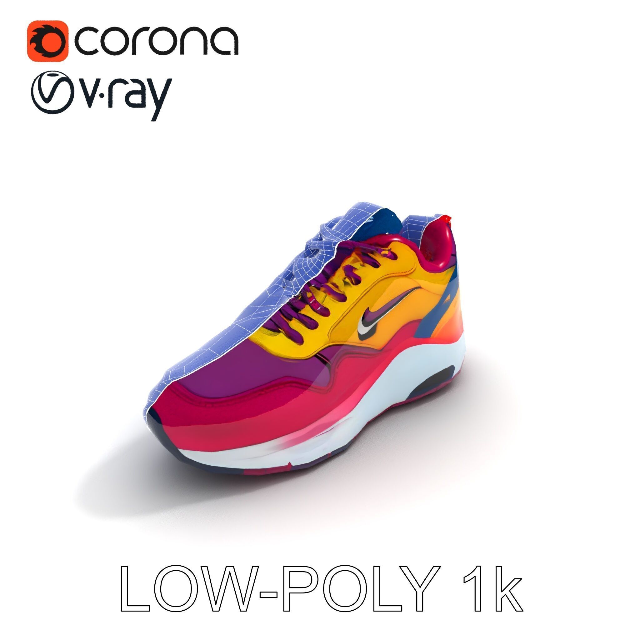 Vibrant Sneaker D Model Pack Low-poly 3D model_33