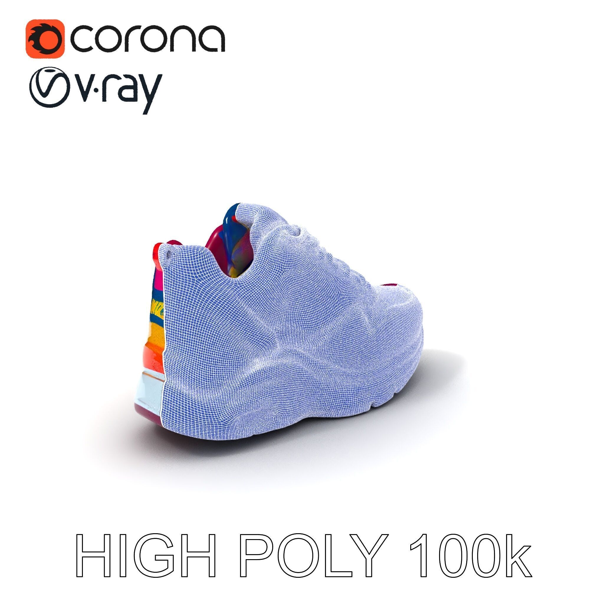 Vibrant Sneaker D Model Pack Low-poly 3D model_3