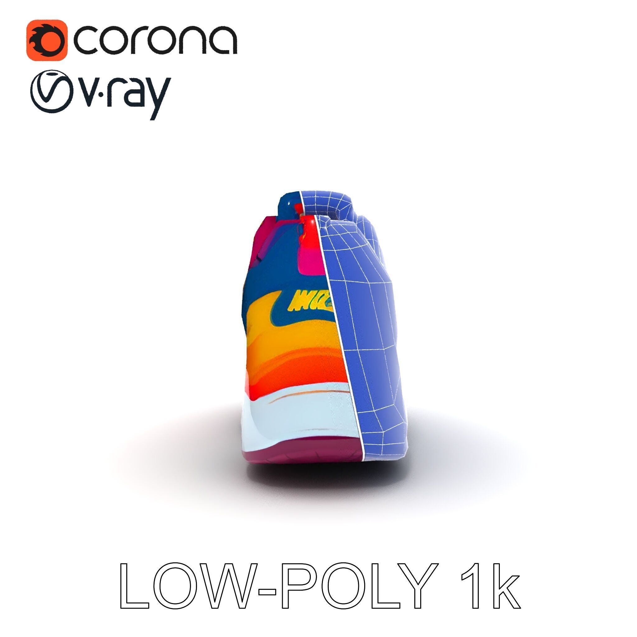 Vibrant Sneaker D Model Pack Low-poly 3D model_31