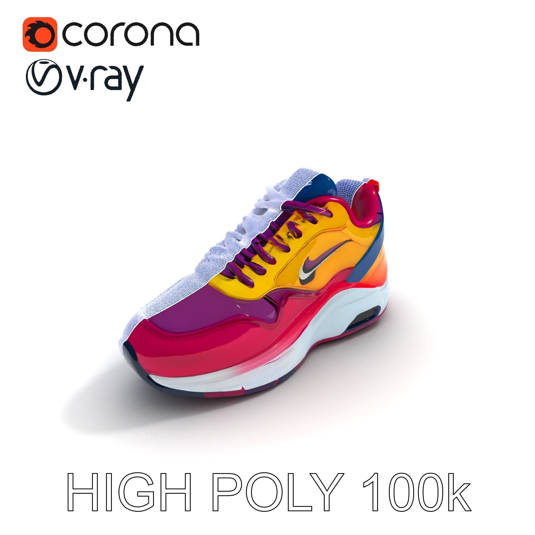 Vibrant Sneaker D Model Pack Low-poly 3D model_27