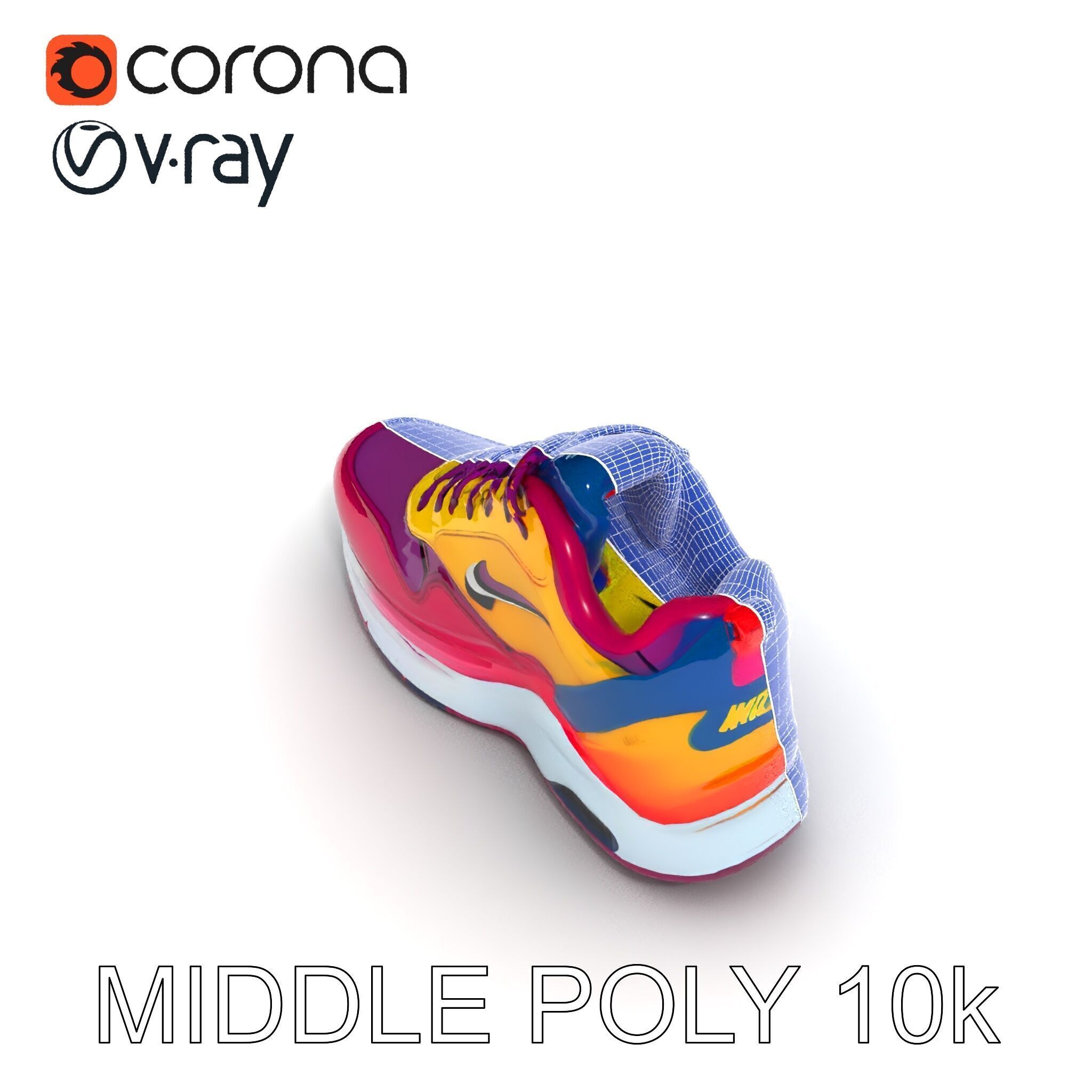 Vibrant Sneaker D Model Pack Low-poly 3D model_14