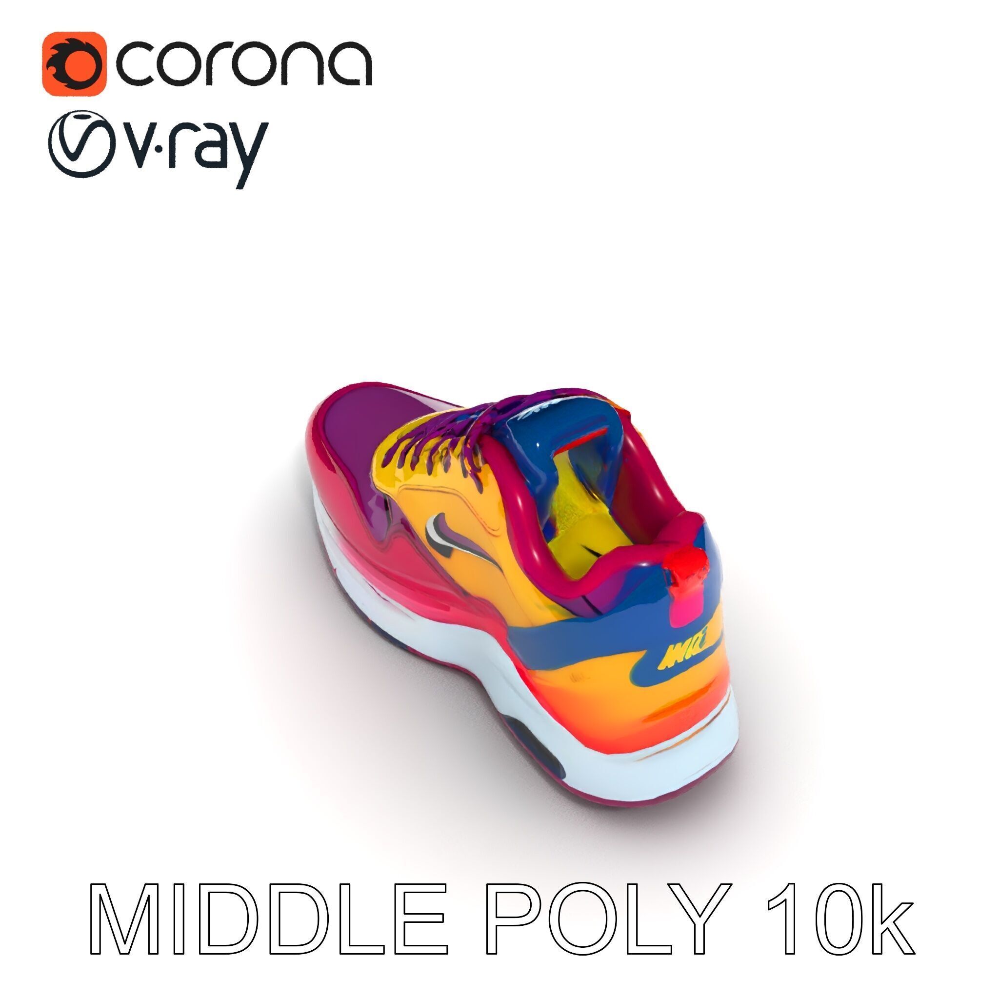 Vibrant Sneaker D Model Pack Low-poly 3D model_32