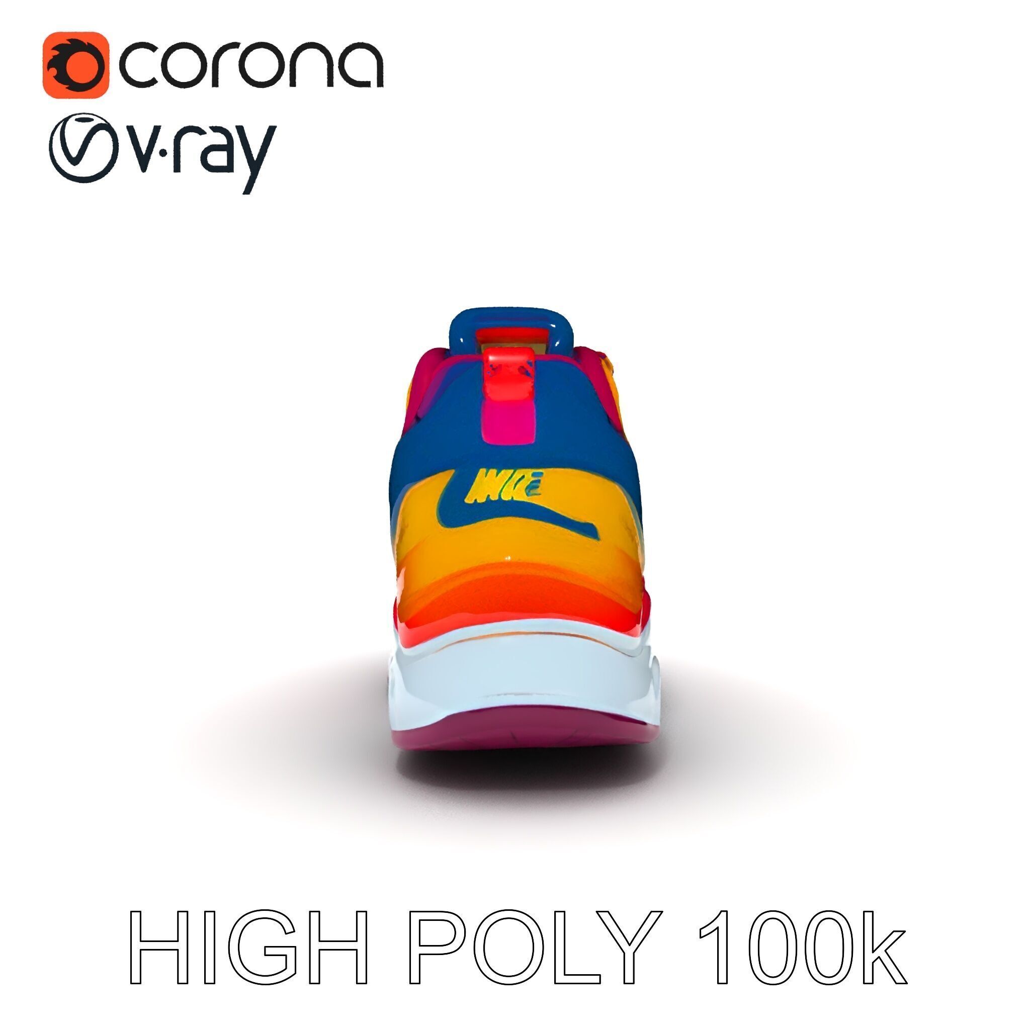 Vibrant Sneaker D Model Pack Low-poly 3D model_10