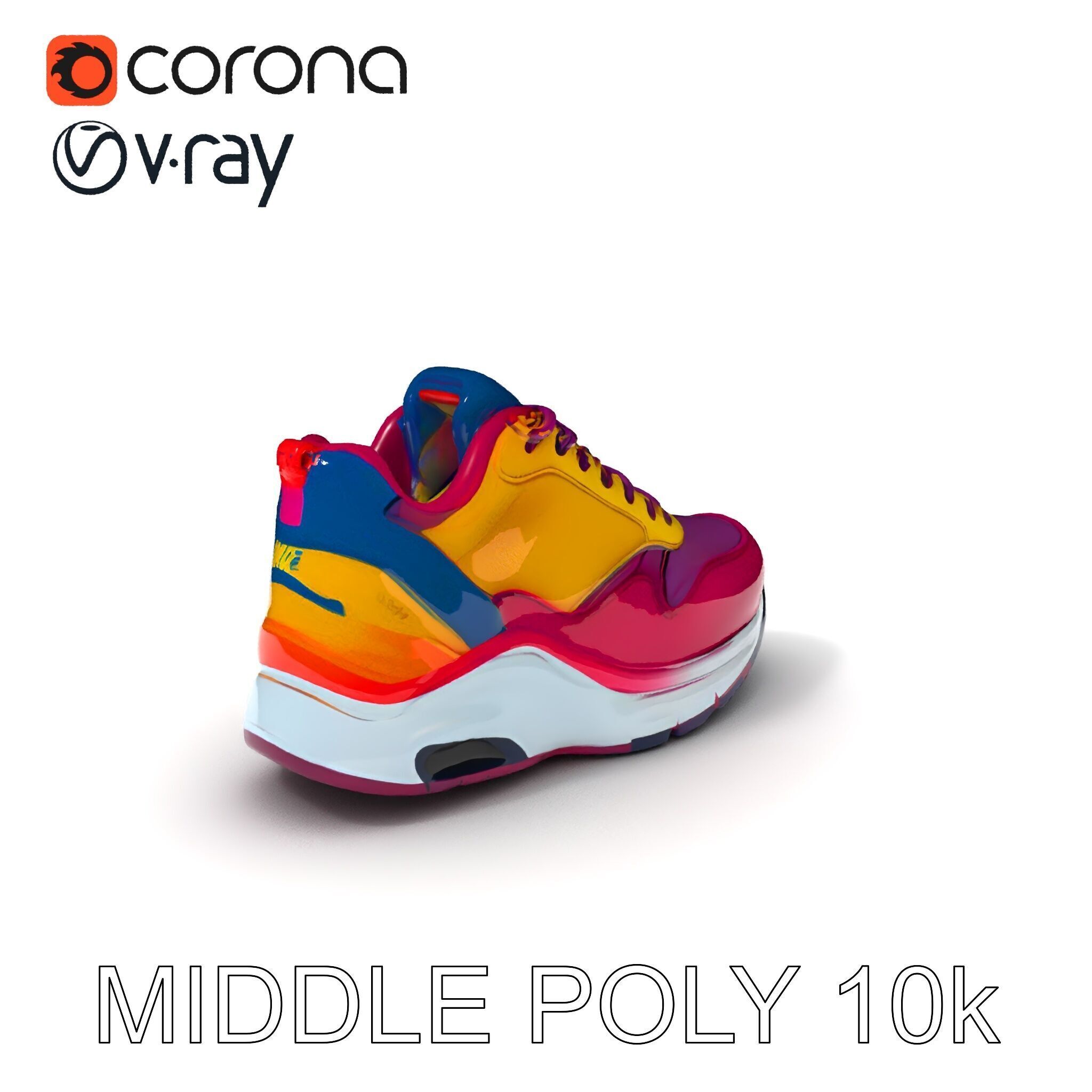 Vibrant Sneaker D Model Pack Low-poly 3D model_30
