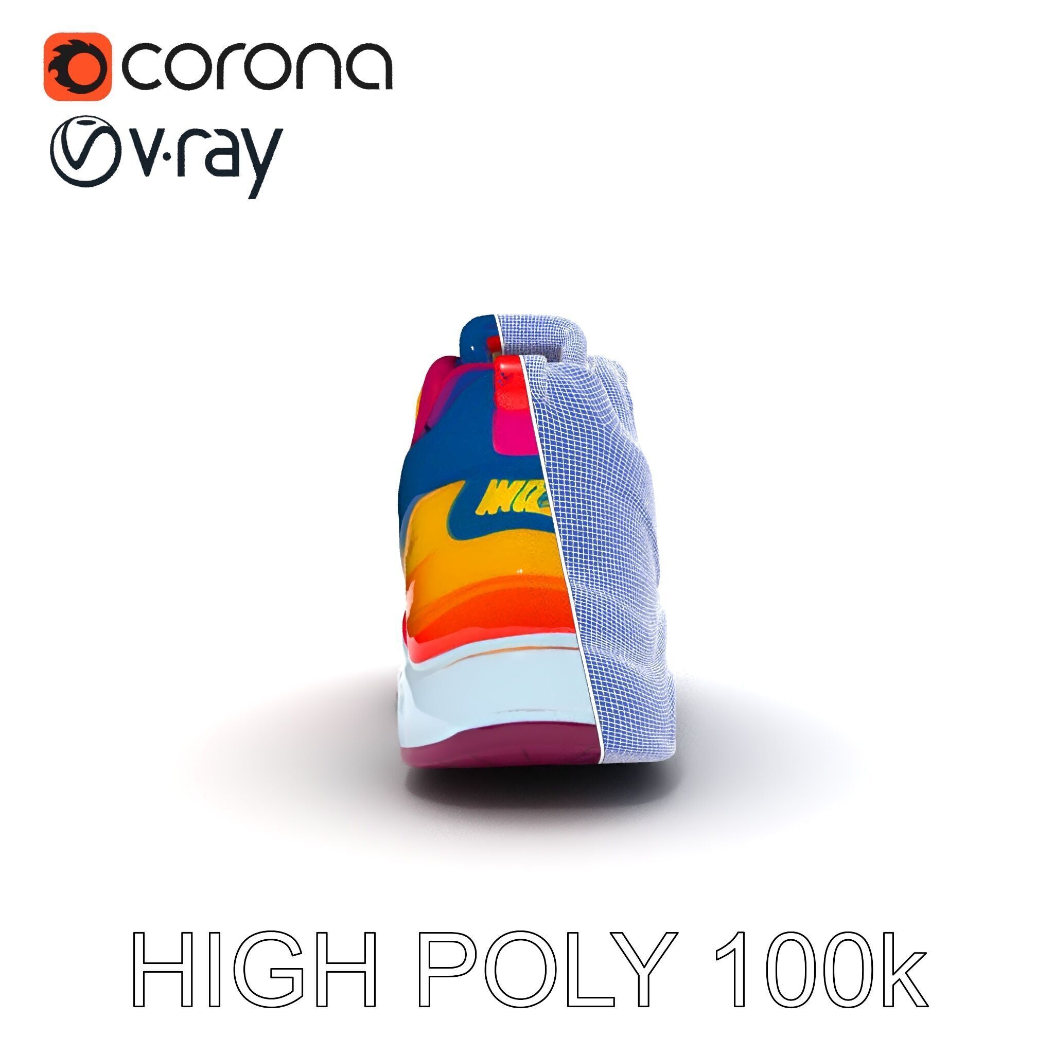 Vibrant Sneaker D Model Pack Low-poly 3D model_24