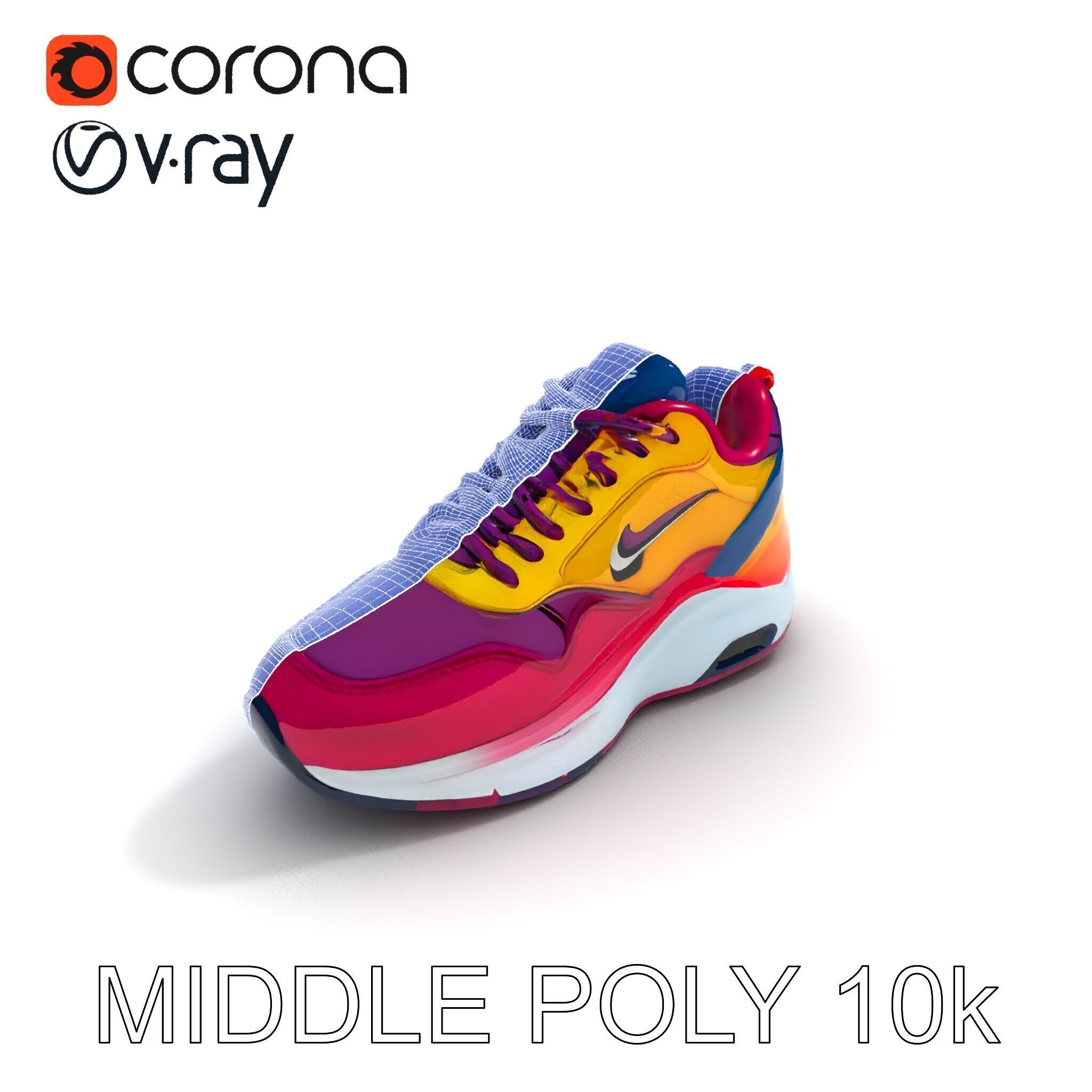 Vibrant Sneaker D Model Pack Low-poly 3D model_25