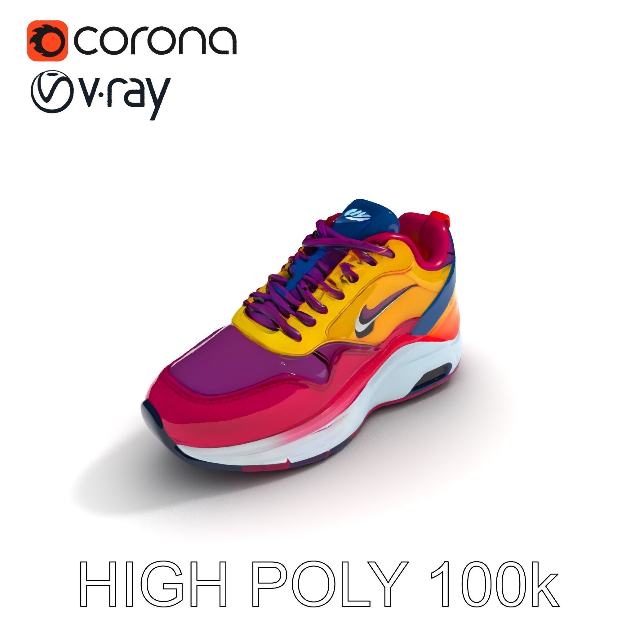 Vibrant Sneaker D Model Pack Low-poly 3D model_19