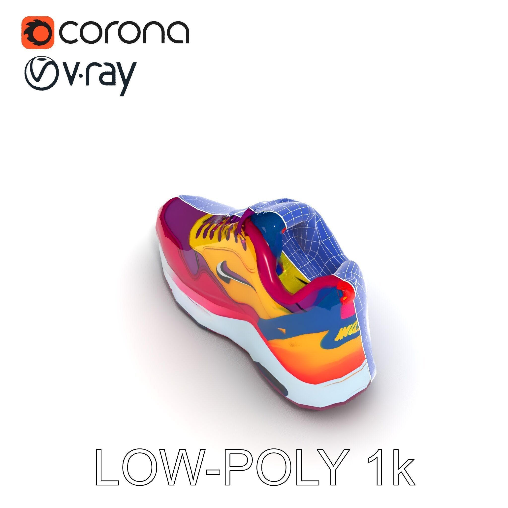 Vibrant Sneaker D Model Pack Low-poly 3D model_26