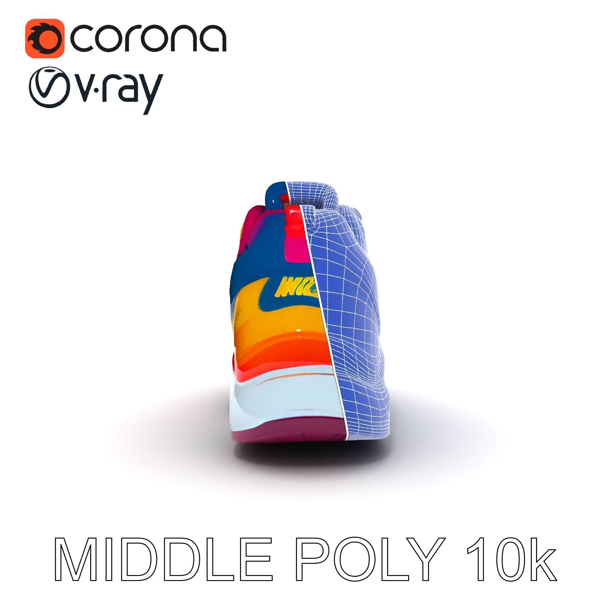 Vibrant Sneaker D Model Pack Low-poly 3D model_8