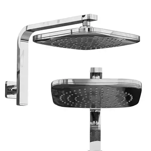 Nuage High-Rise Shower Arm and Rose 3D model