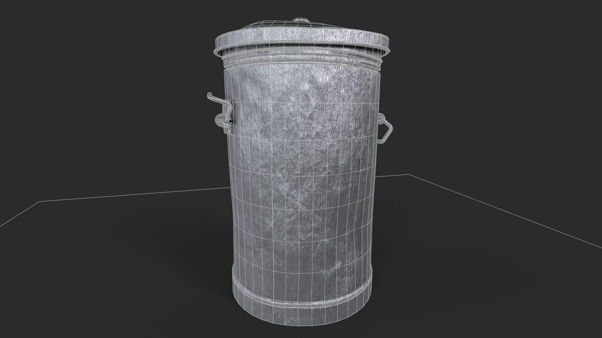 Realistic Trash Can Low-poly 3D model_8