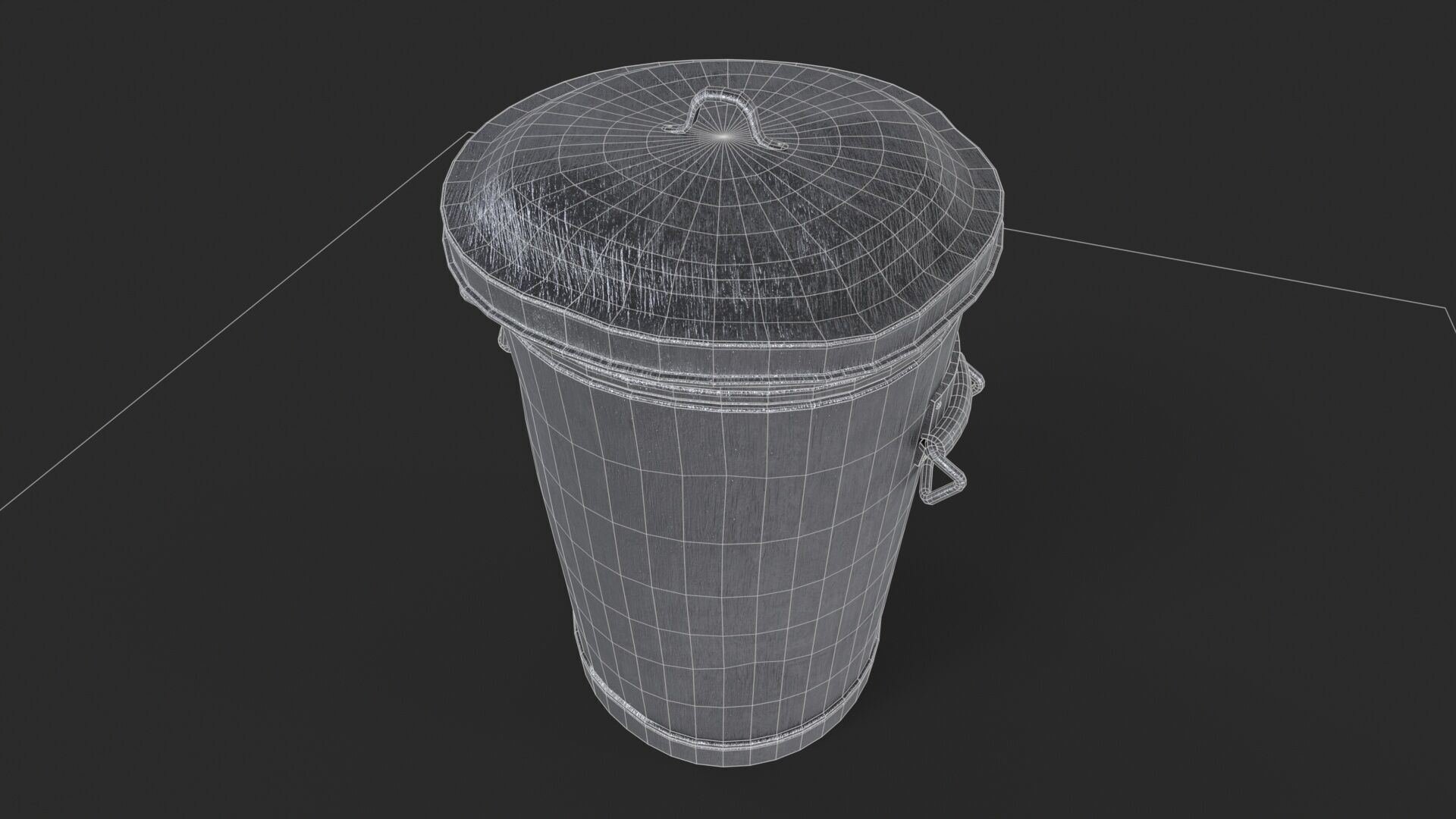 Realistic Trash Can Low-poly 3D model_9