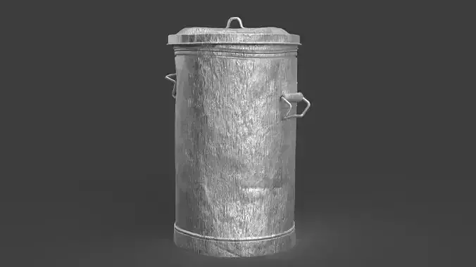 Realistic Trash Can Low-poly 3D model