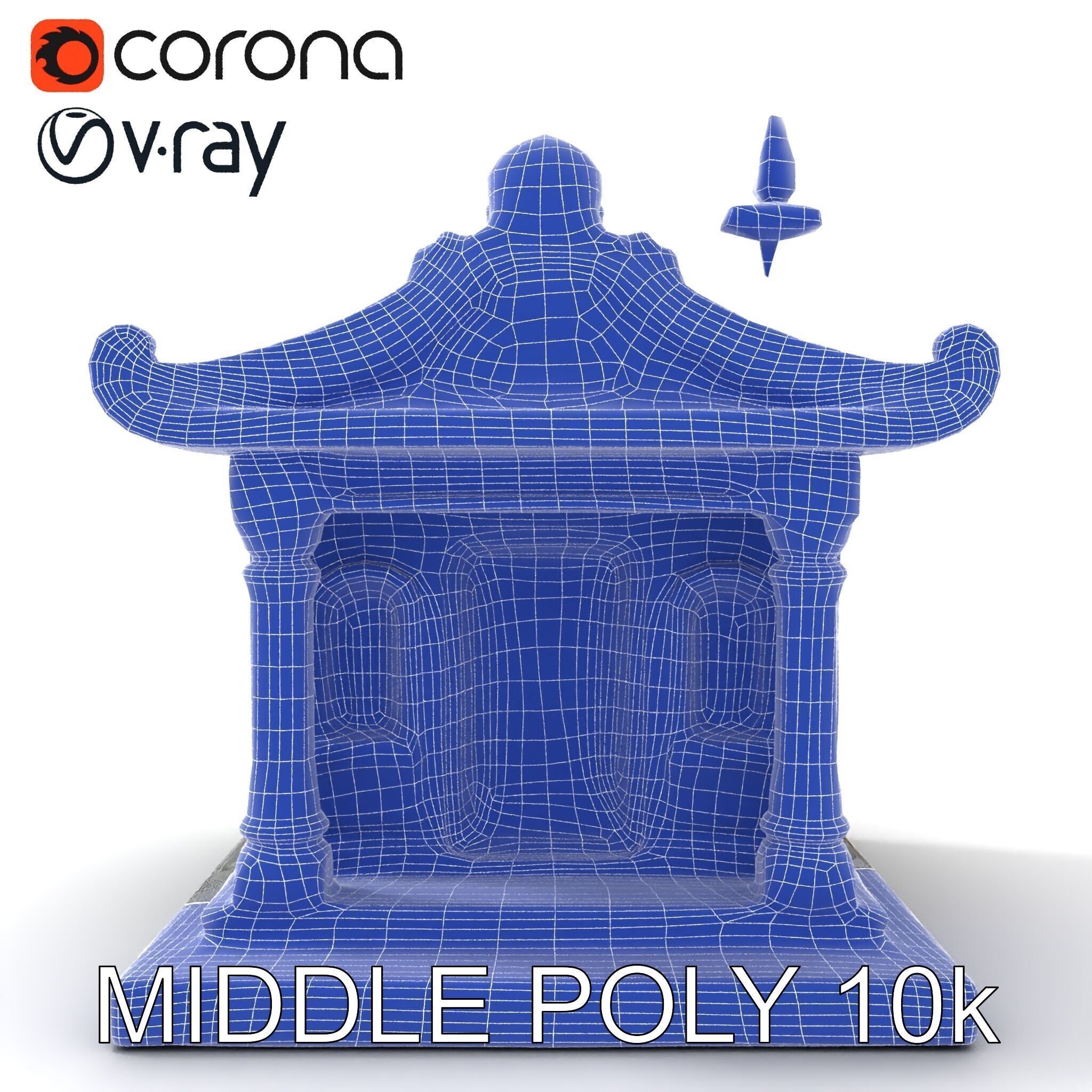 Ornate Pavilion Architectural Model Pack Low-poly 3D model_8
