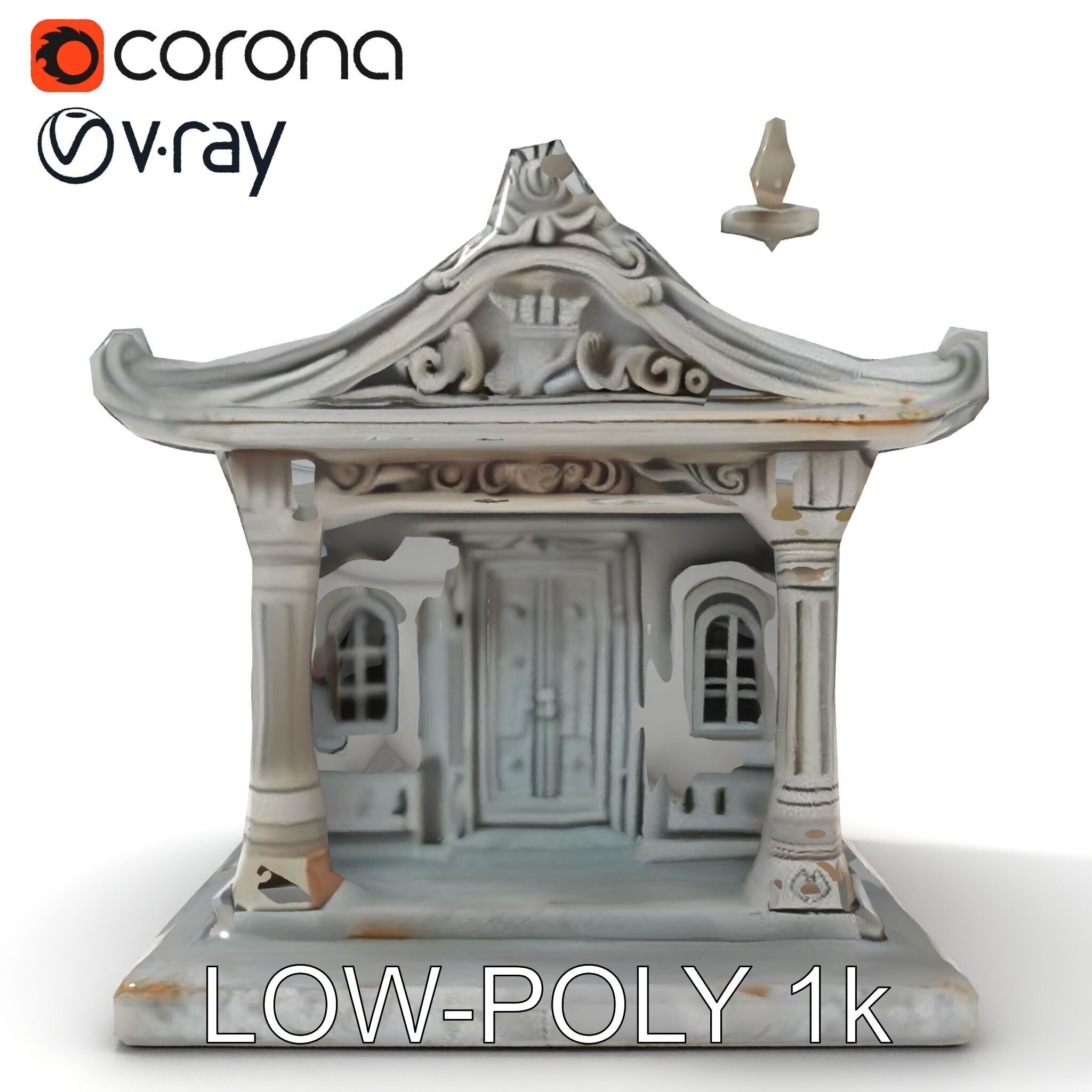 Ornate Pavilion Architectural Model Pack Low-poly 3D model_7