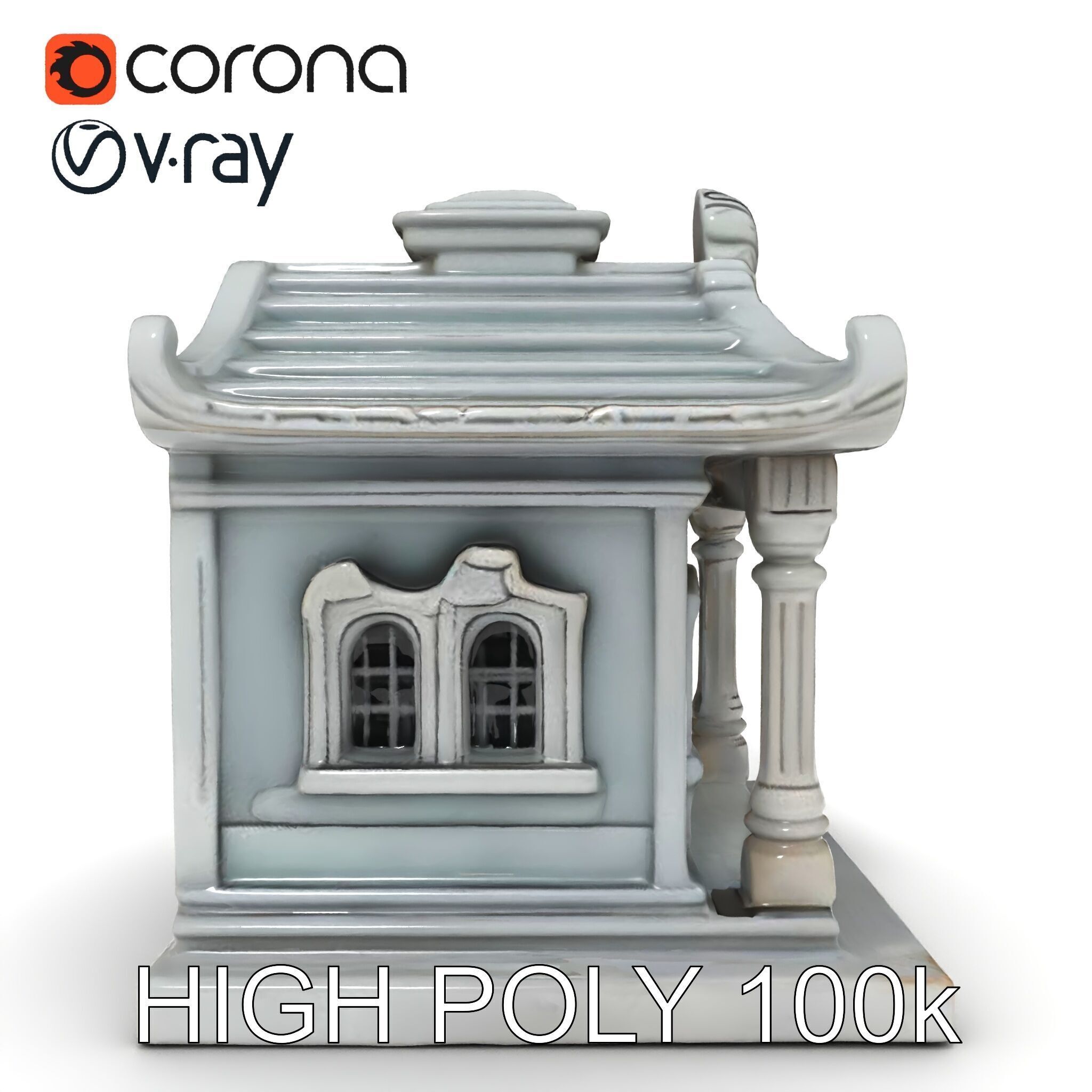 Ornate Pavilion Architectural Model Pack Low-poly 3D model_15