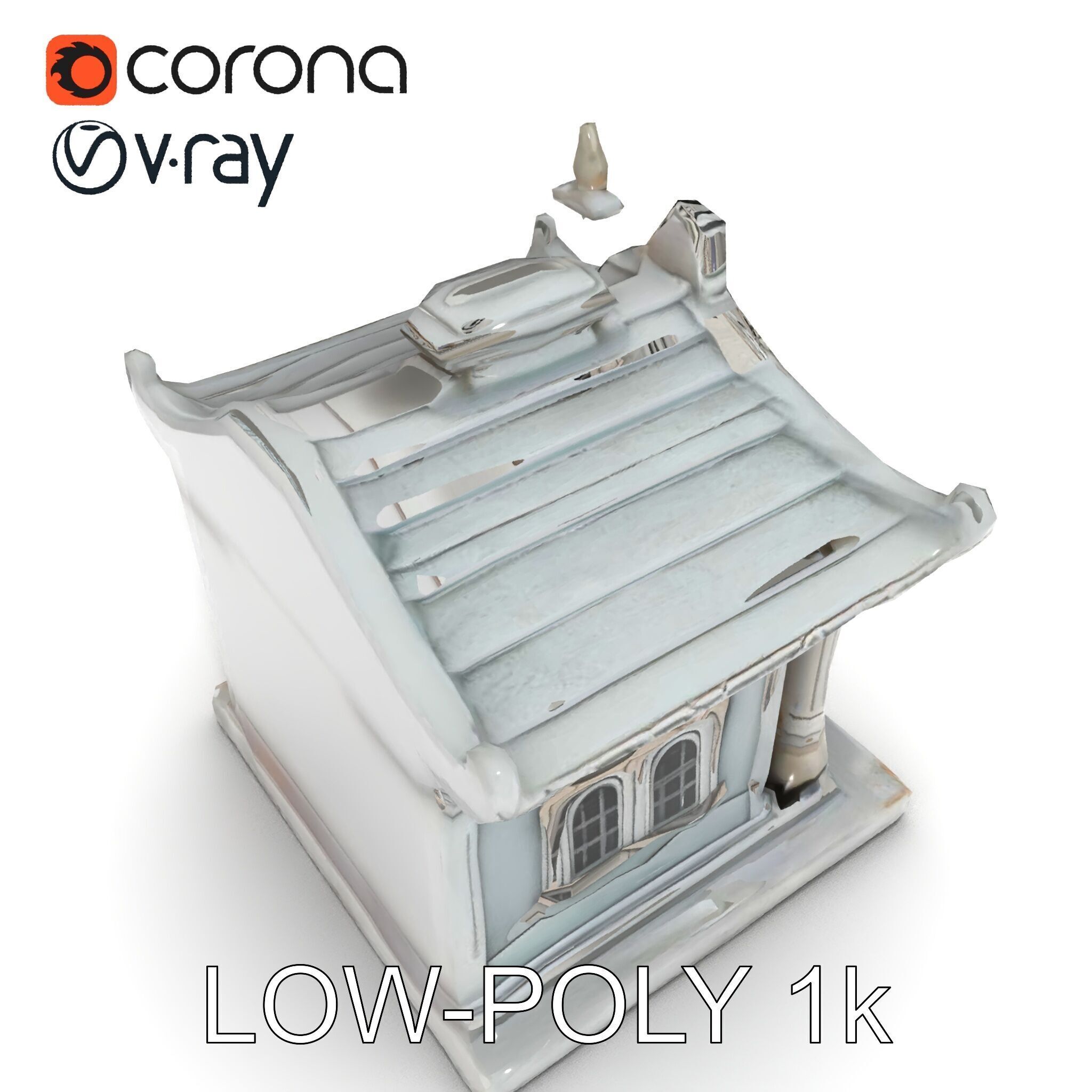 Ornate Pavilion Architectural Model Pack Low-poly 3D model_29