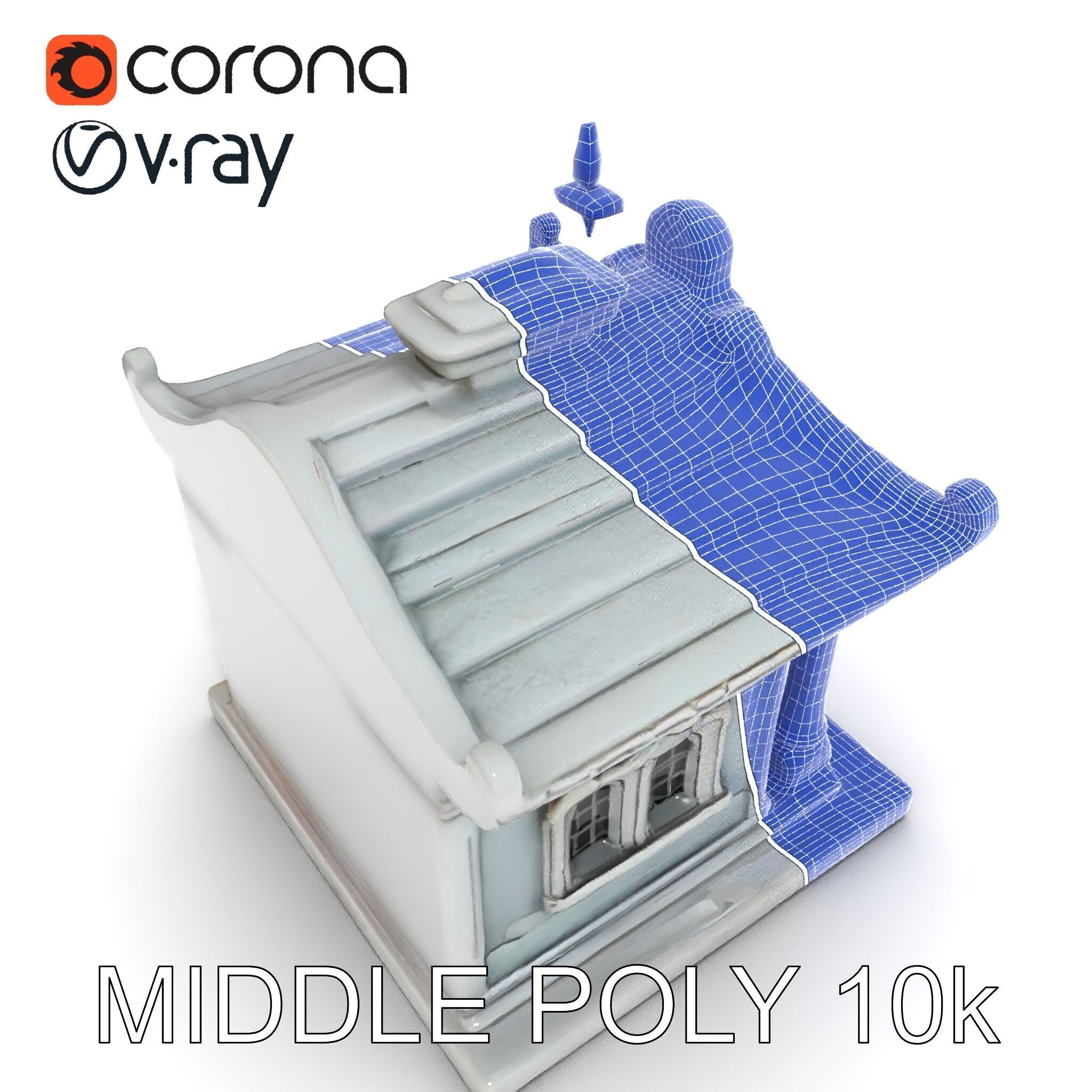 Ornate Pavilion Architectural Model Pack Low-poly 3D model_19