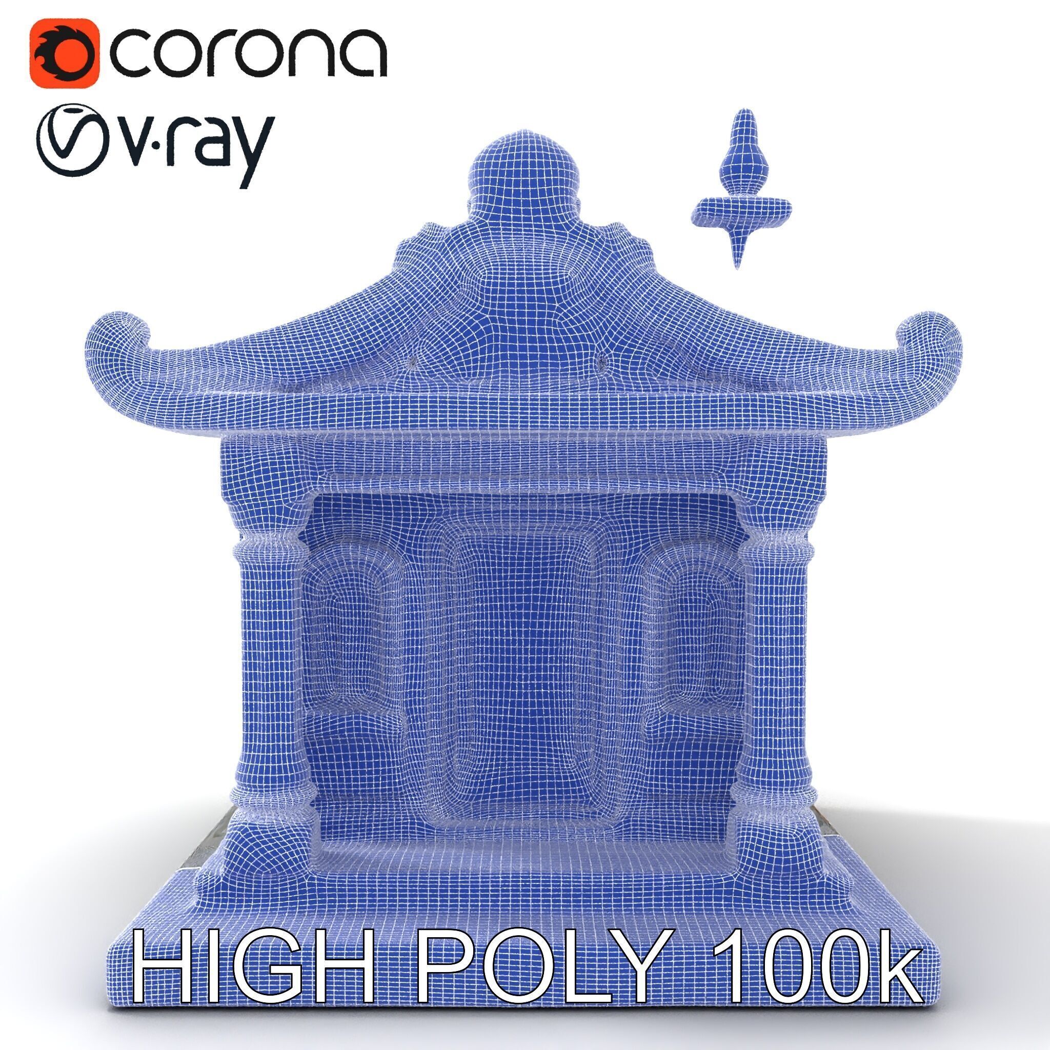 Ornate Pavilion Architectural Model Pack Low-poly 3D model_27