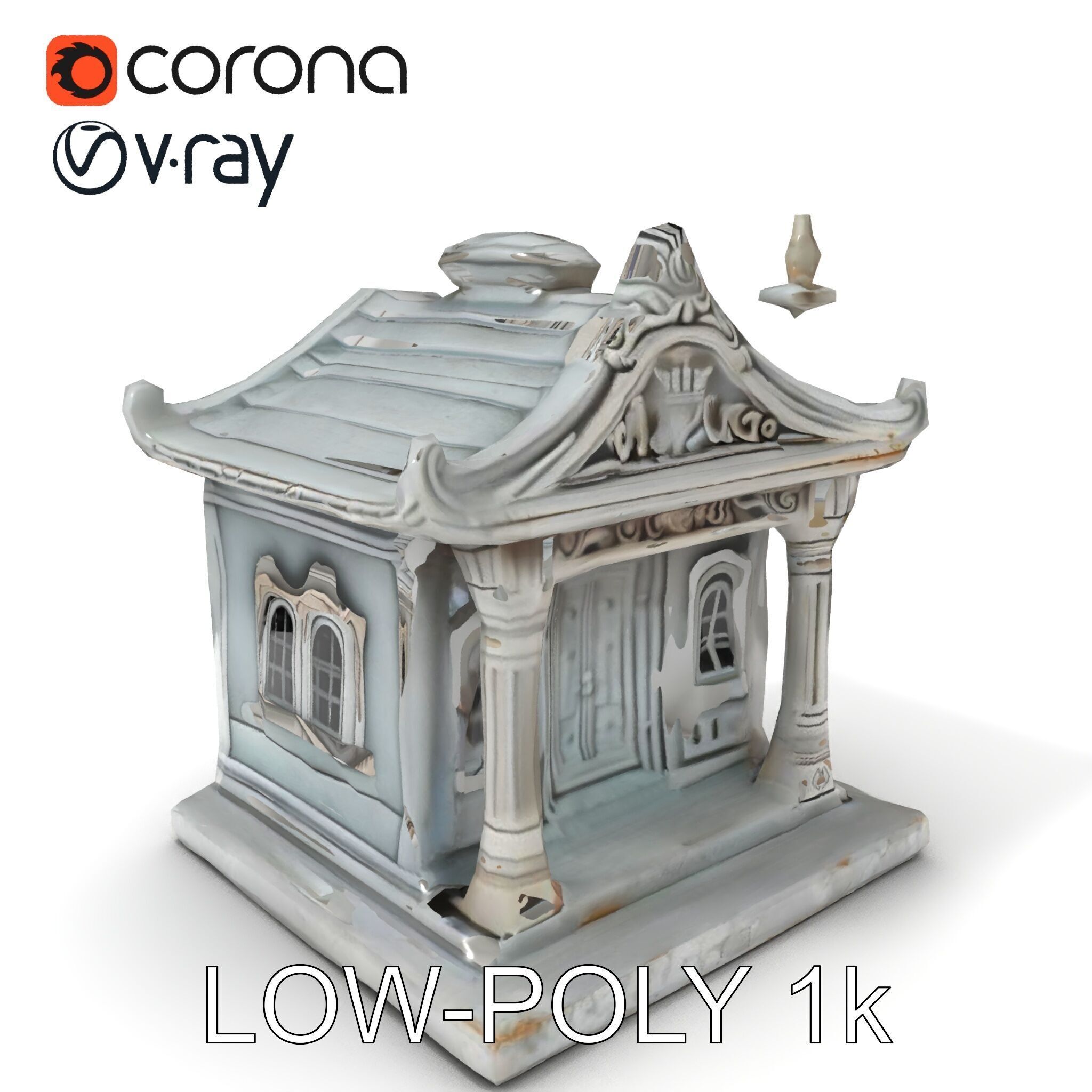 Ornate Pavilion Architectural Model Pack Low-poly 3D model_26