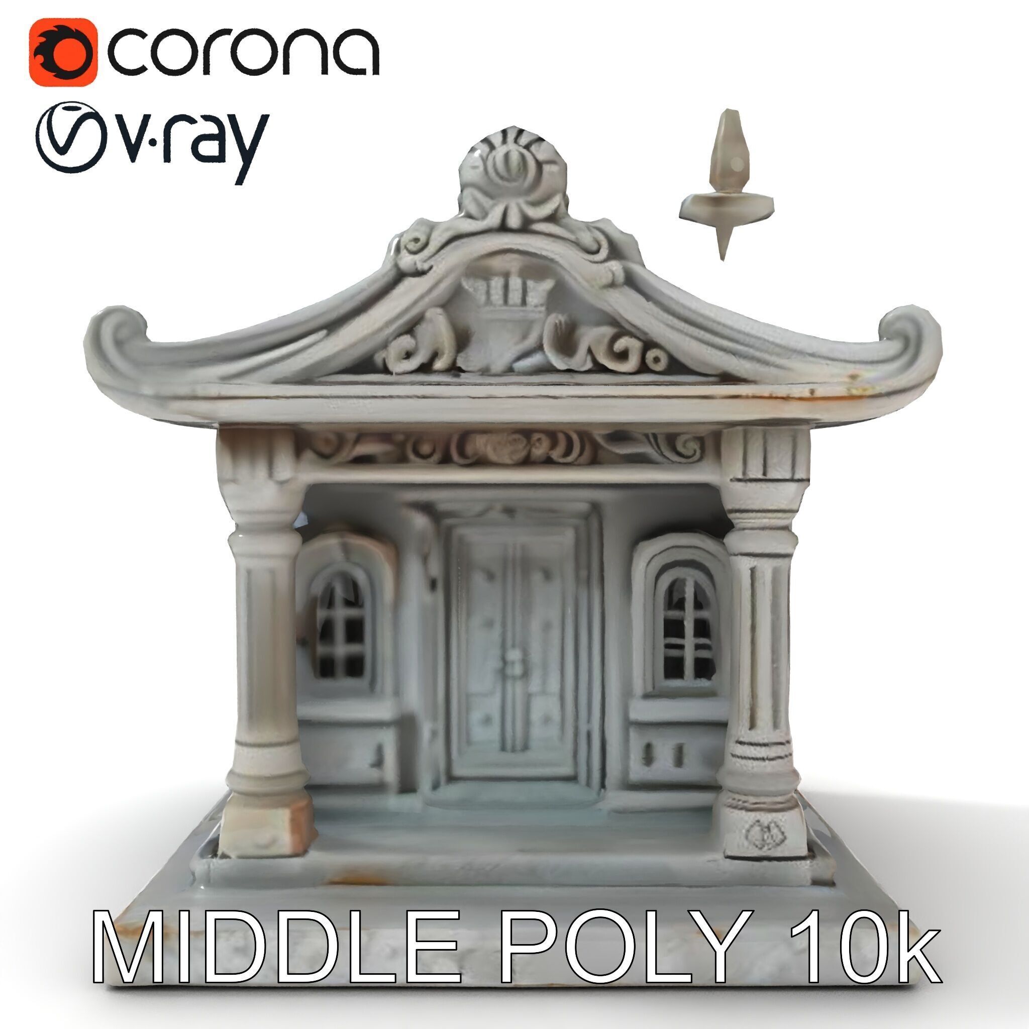Ornate Pavilion Architectural Model Pack Low-poly 3D model_22