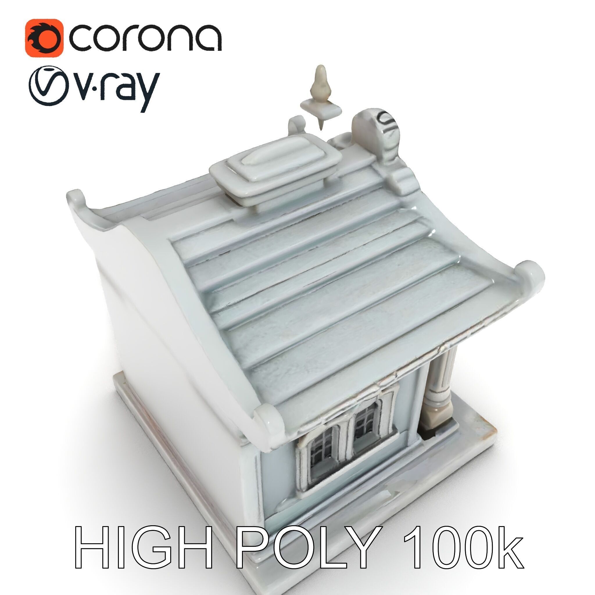 Ornate Pavilion Architectural Model Pack Low-poly 3D model_18