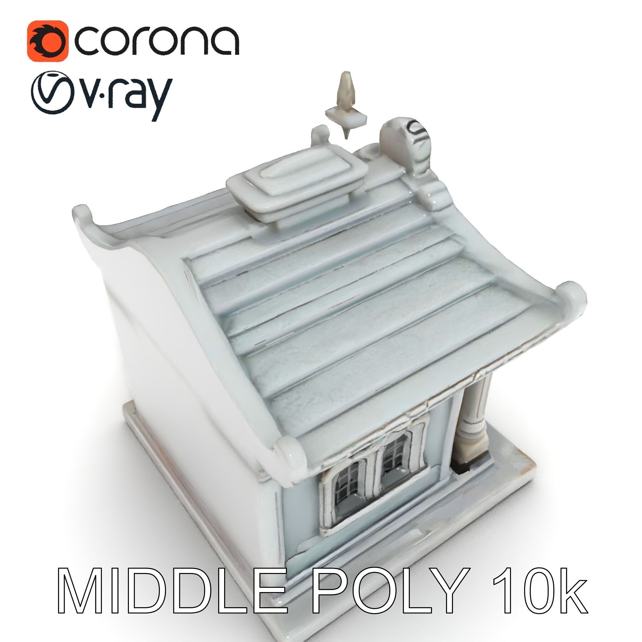 Ornate Pavilion Architectural Model Pack Low-poly 3D model_13