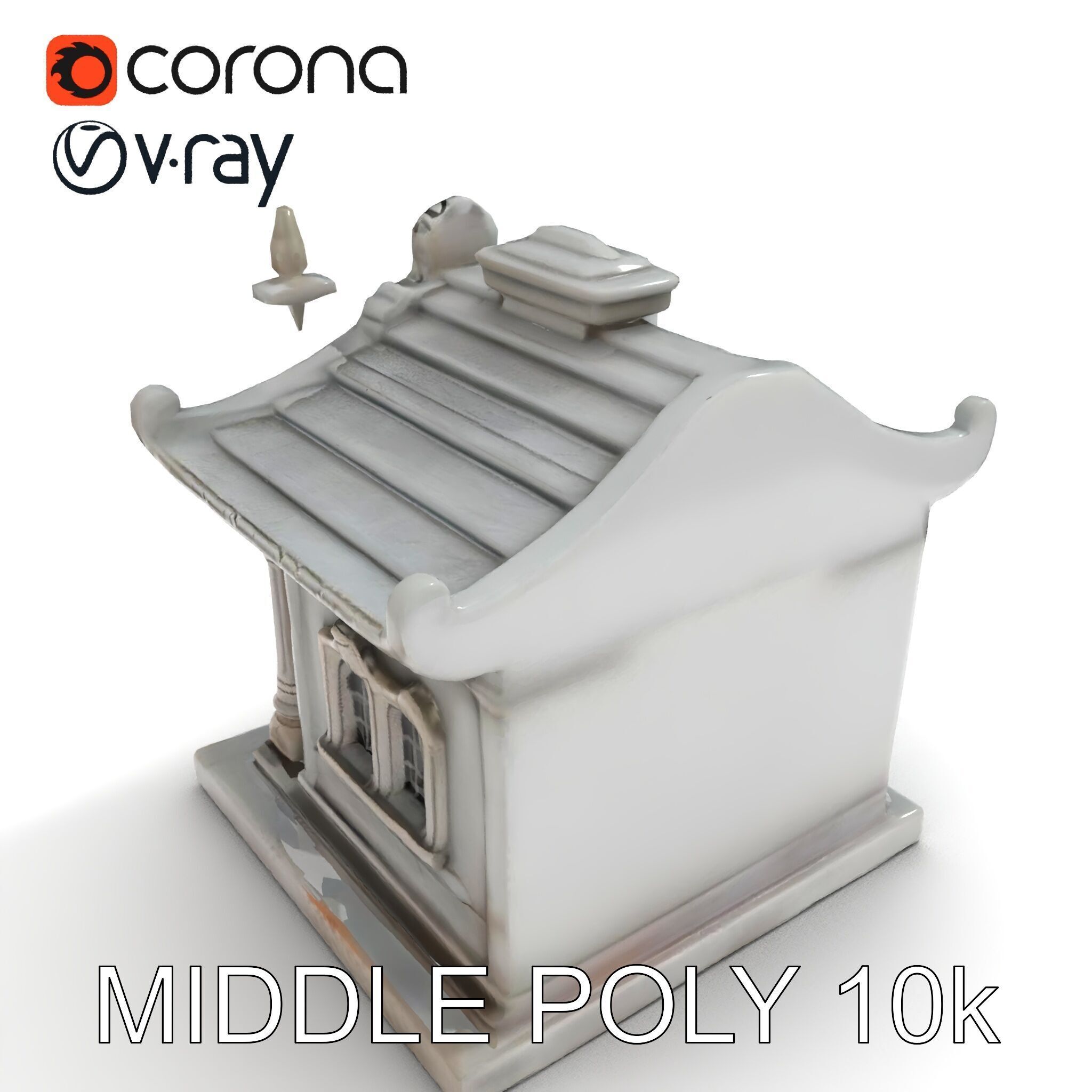 Ornate Pavilion Architectural Model Pack Low-poly 3D model_33