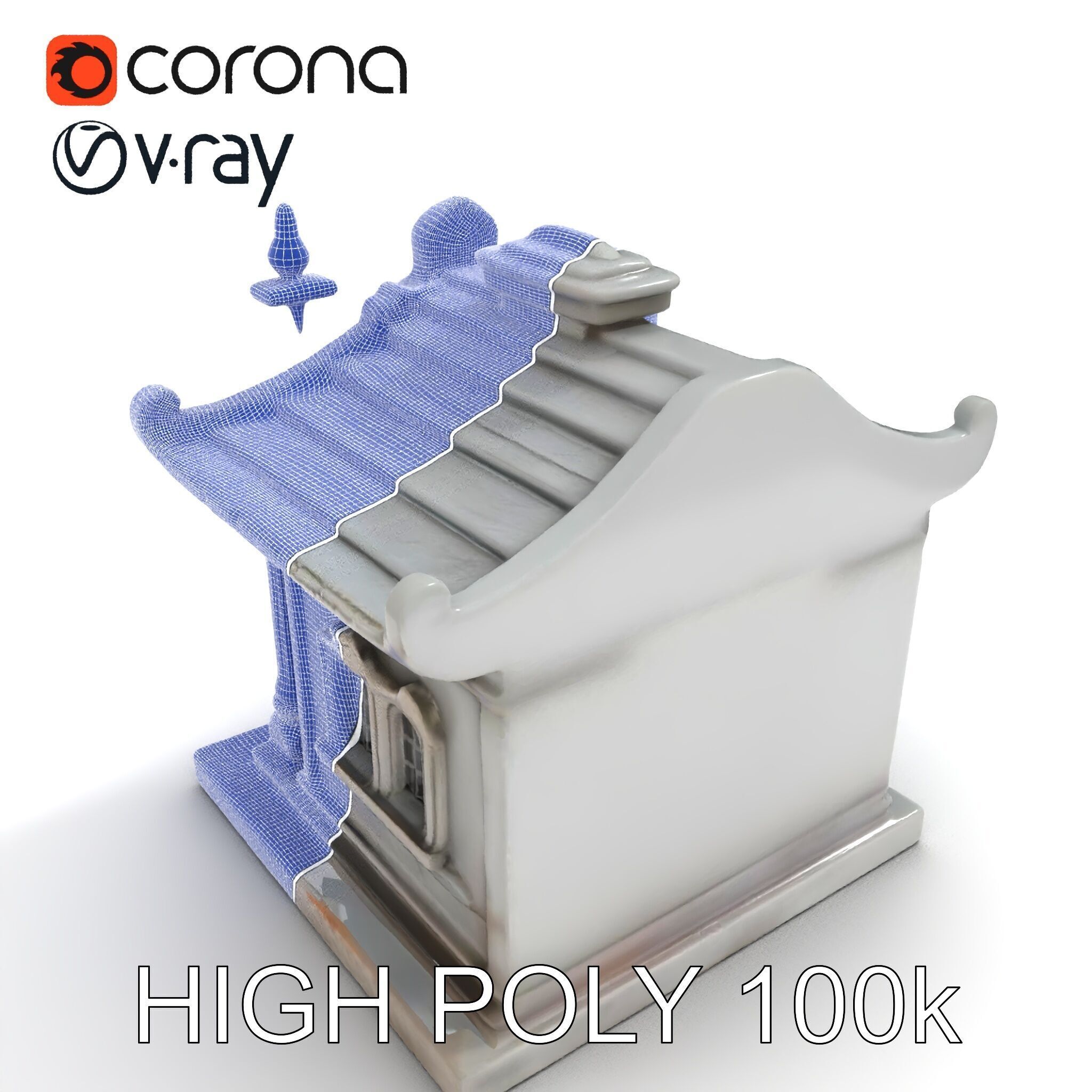 Ornate Pavilion Architectural Model Pack Low-poly 3D model_24