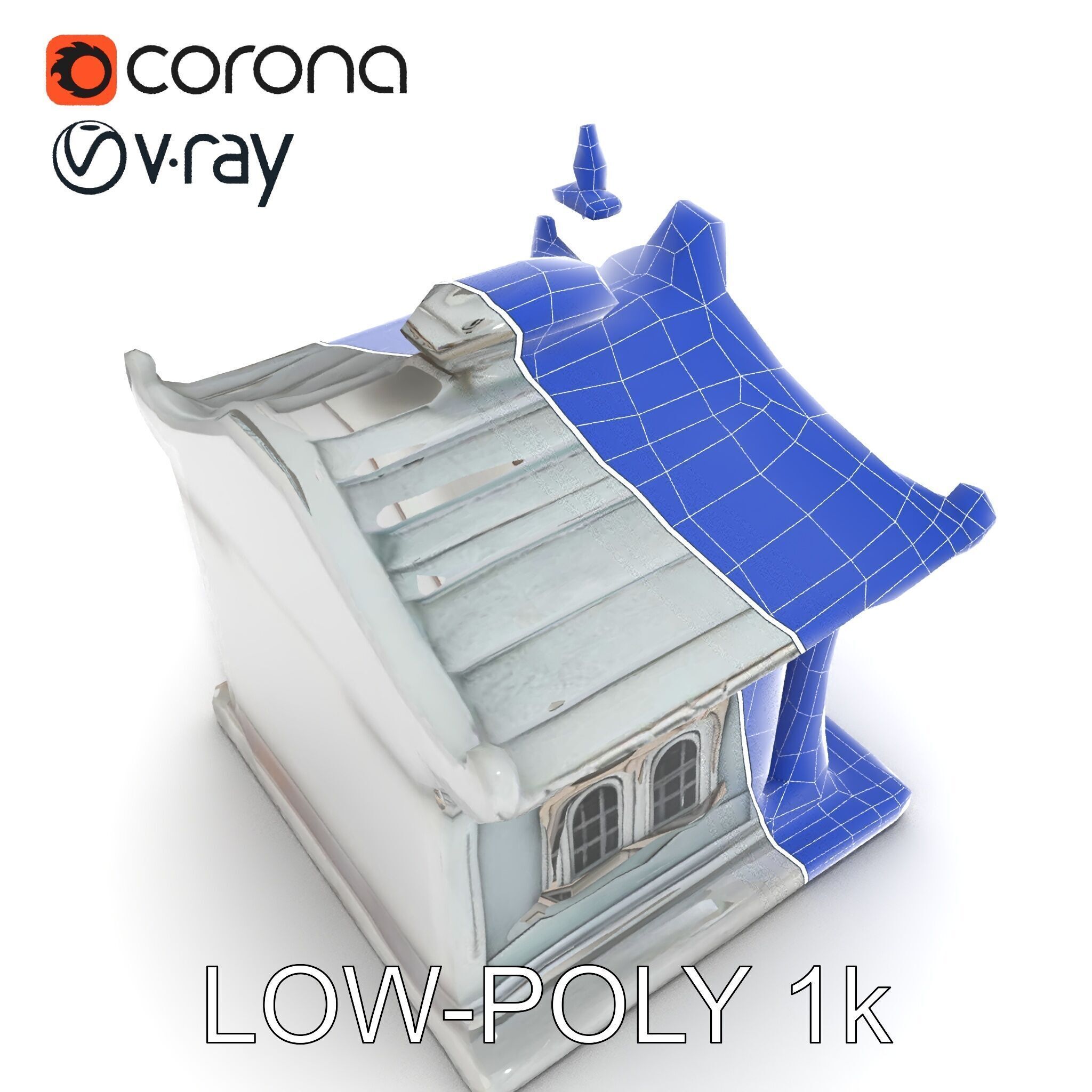 Ornate Pavilion Architectural Model Pack Low-poly 3D model_14