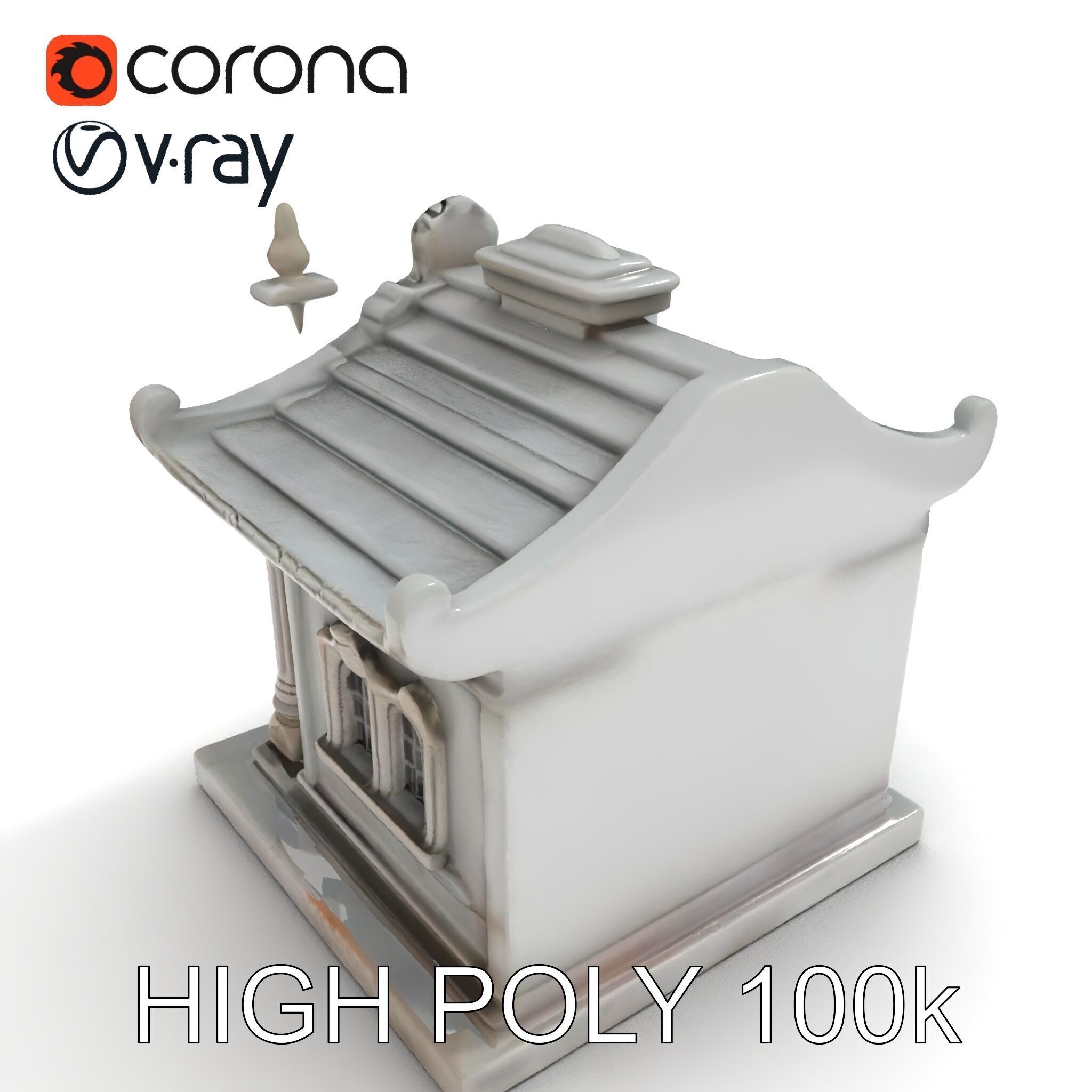 Ornate Pavilion Architectural Model Pack Low-poly 3D model_21