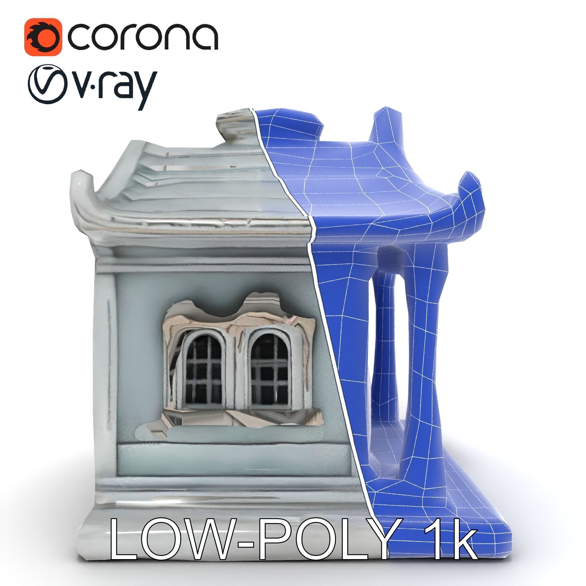 Ornate Pavilion Architectural Model Pack Low-poly 3D model_11