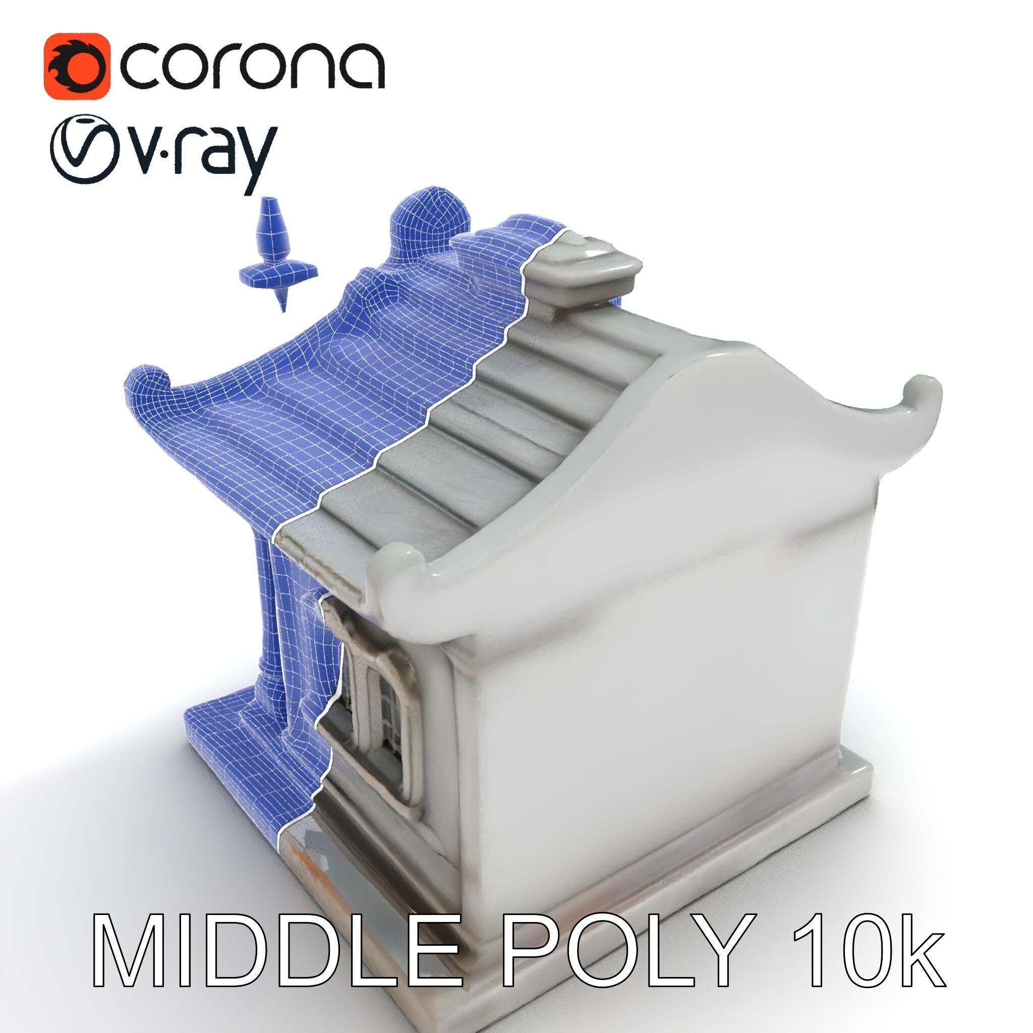 Ornate Pavilion Architectural Model Pack Low-poly 3D model_10