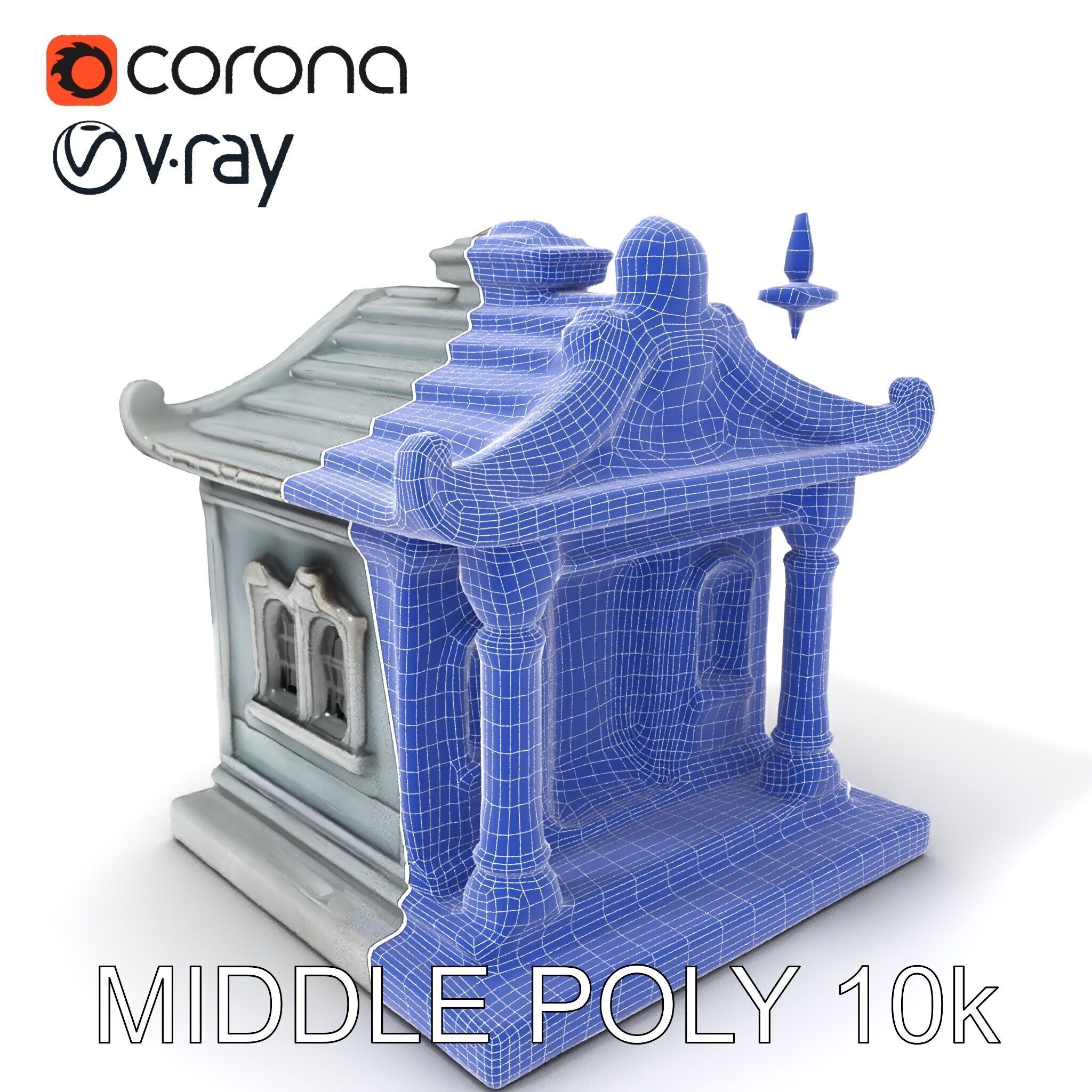 Ornate Pavilion Architectural Model Pack Low-poly 3D model_25