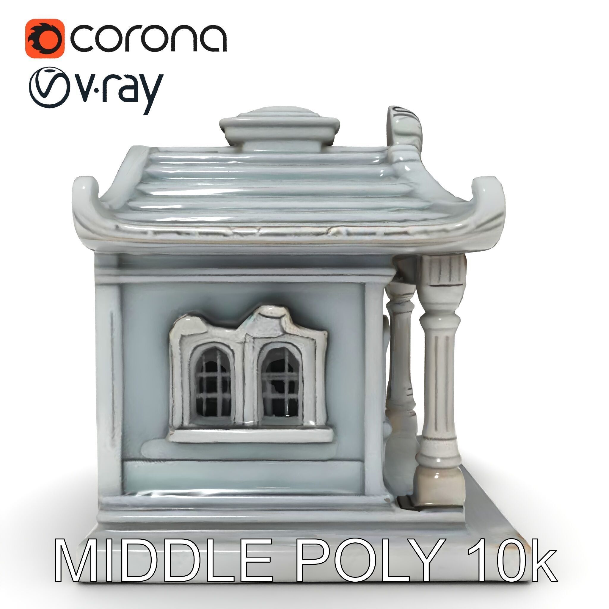 Ornate Pavilion Architectural Model Pack Low-poly 3D model_31