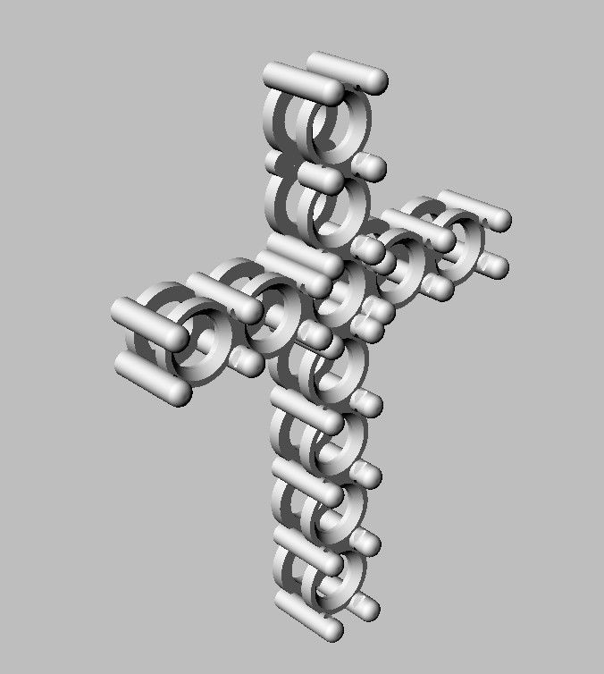 Gemstone or Diamond Crosses - 3 Sizes 3D Model Collection_20