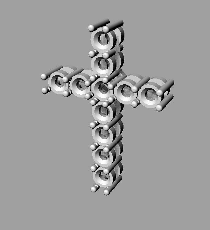 Gemstone or Diamond Crosses - 3 Sizes 3D Model Collection_9