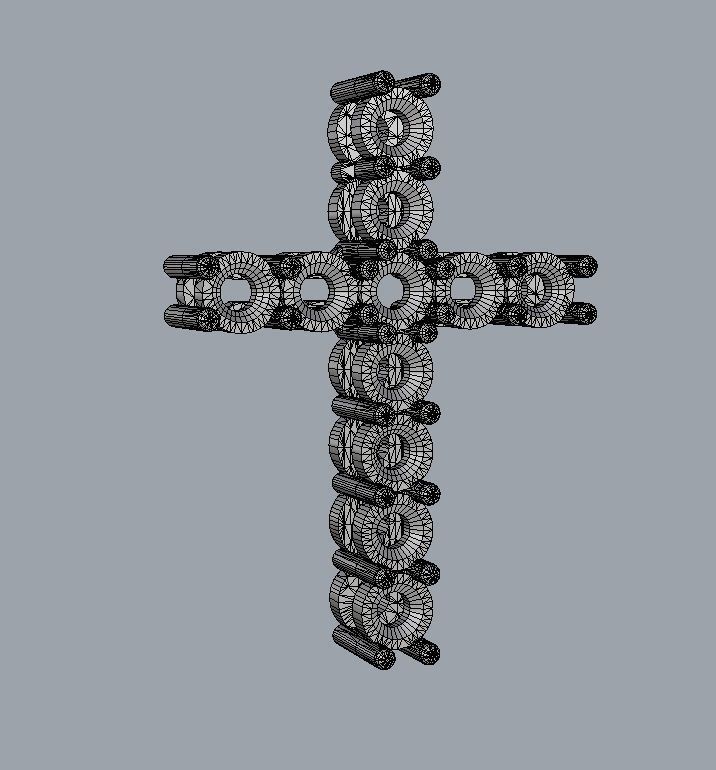 Gemstone or Diamond Crosses - 3 Sizes 3D Model Collection_11