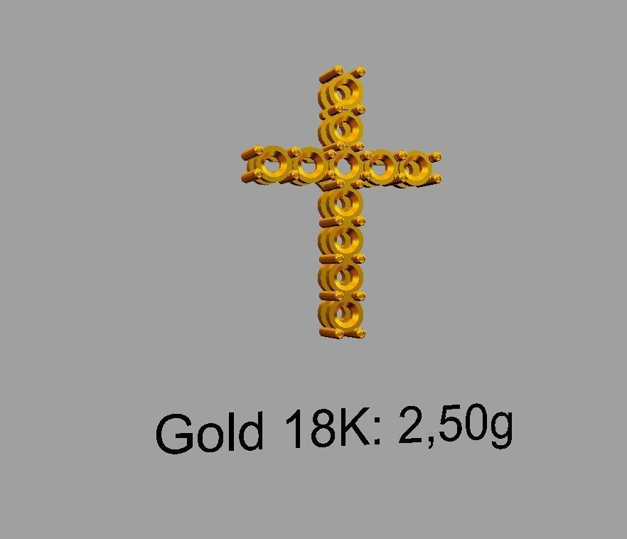 Gemstone or Diamond Crosses - 3 Sizes 3D Model Collection_6